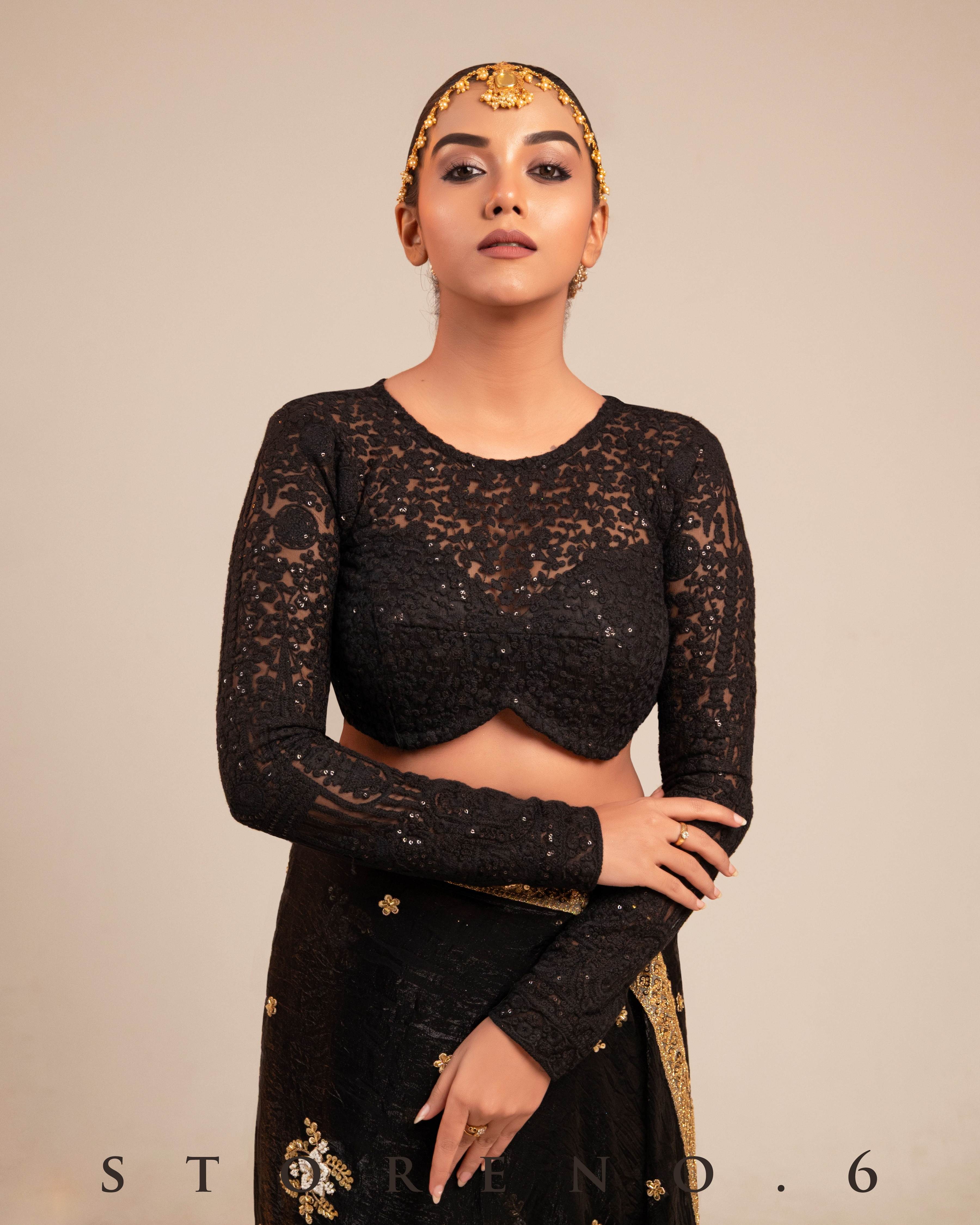 MIDNIGHT MIRACLE SAREE WITH DARK DESIREE BLOUSE