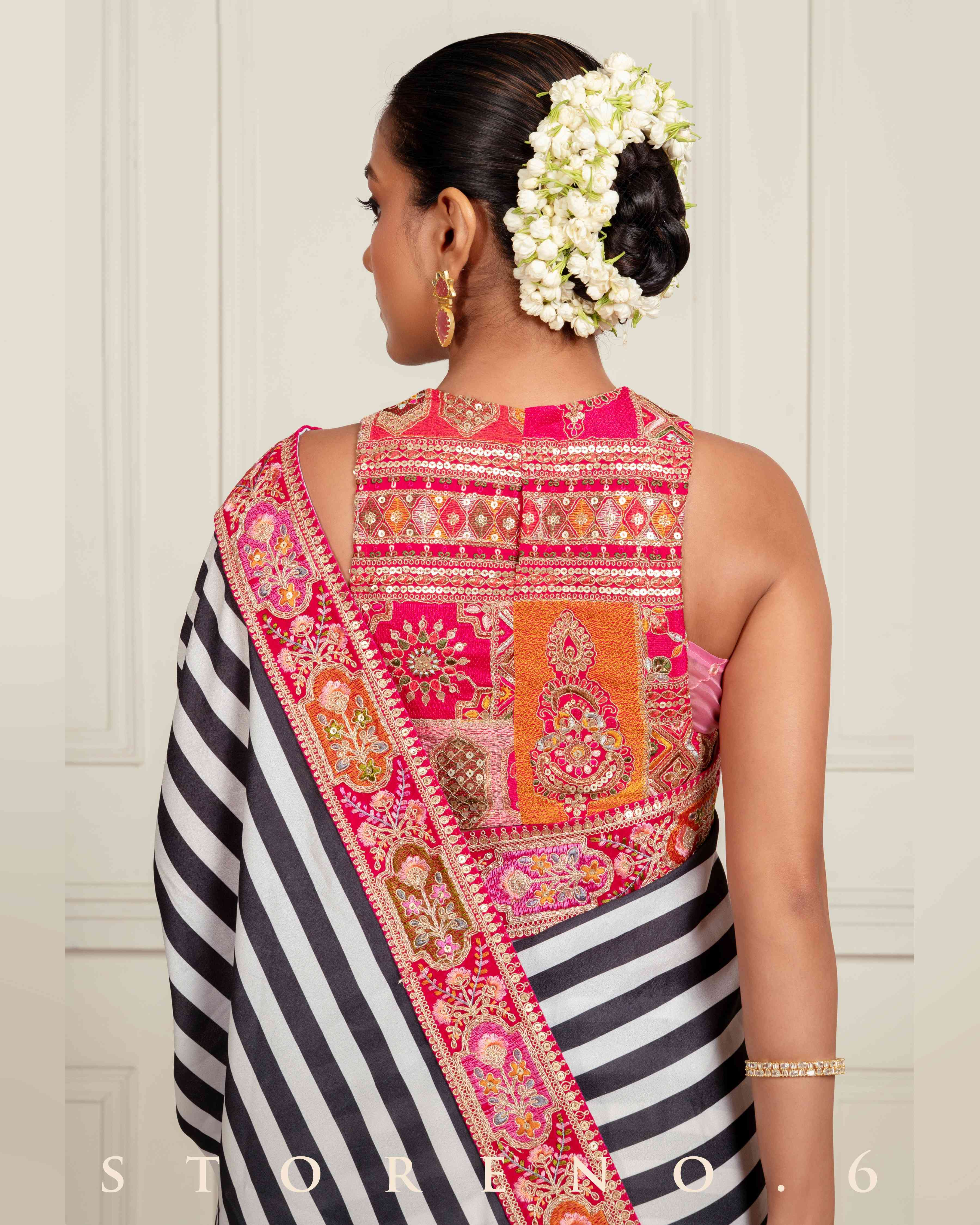 VINTAGE VISION SAREE WITH FUCHSIA FUSION FOXY BLOUSE