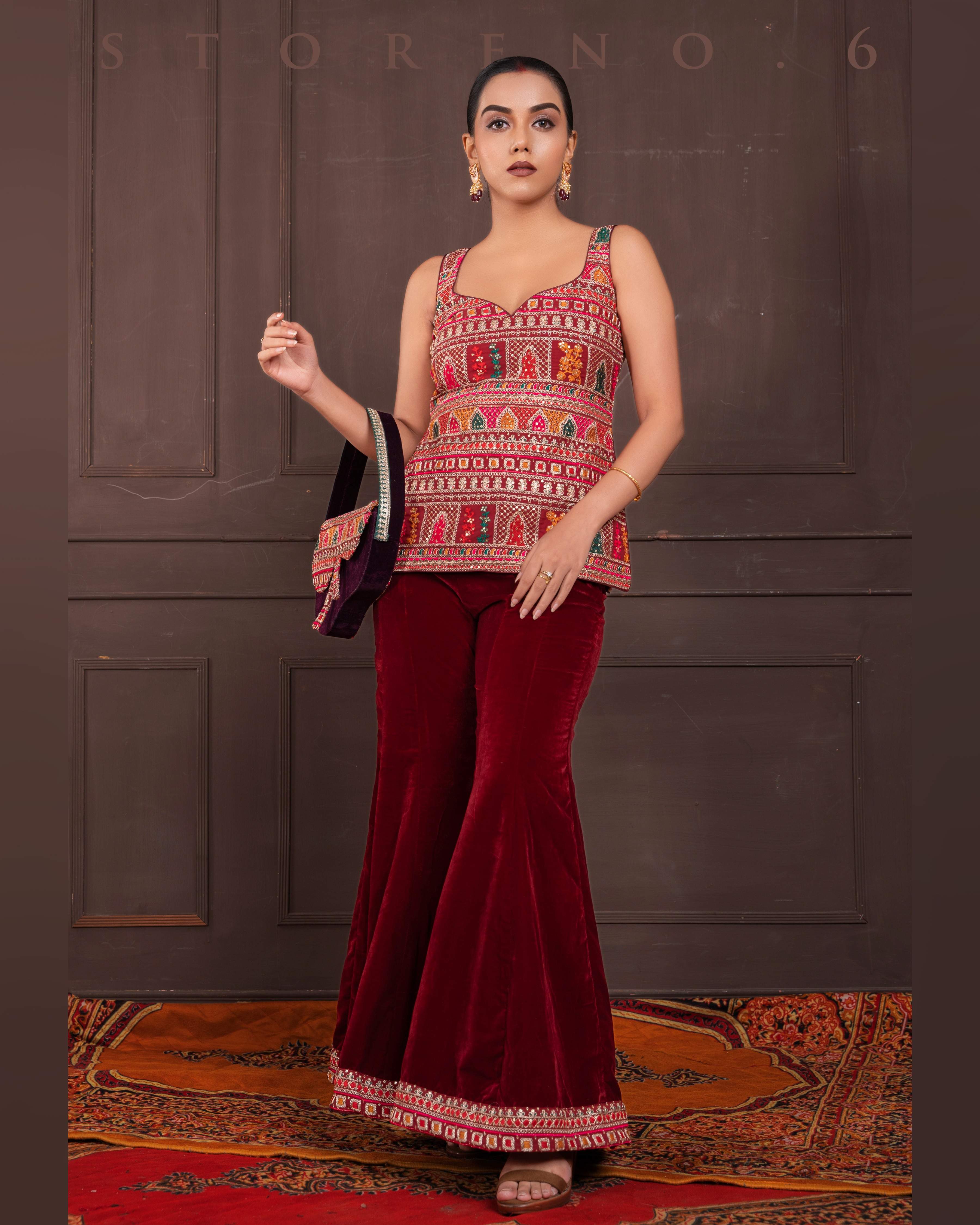 SANGRIA SWITCH KURTI AND SHARARA SET