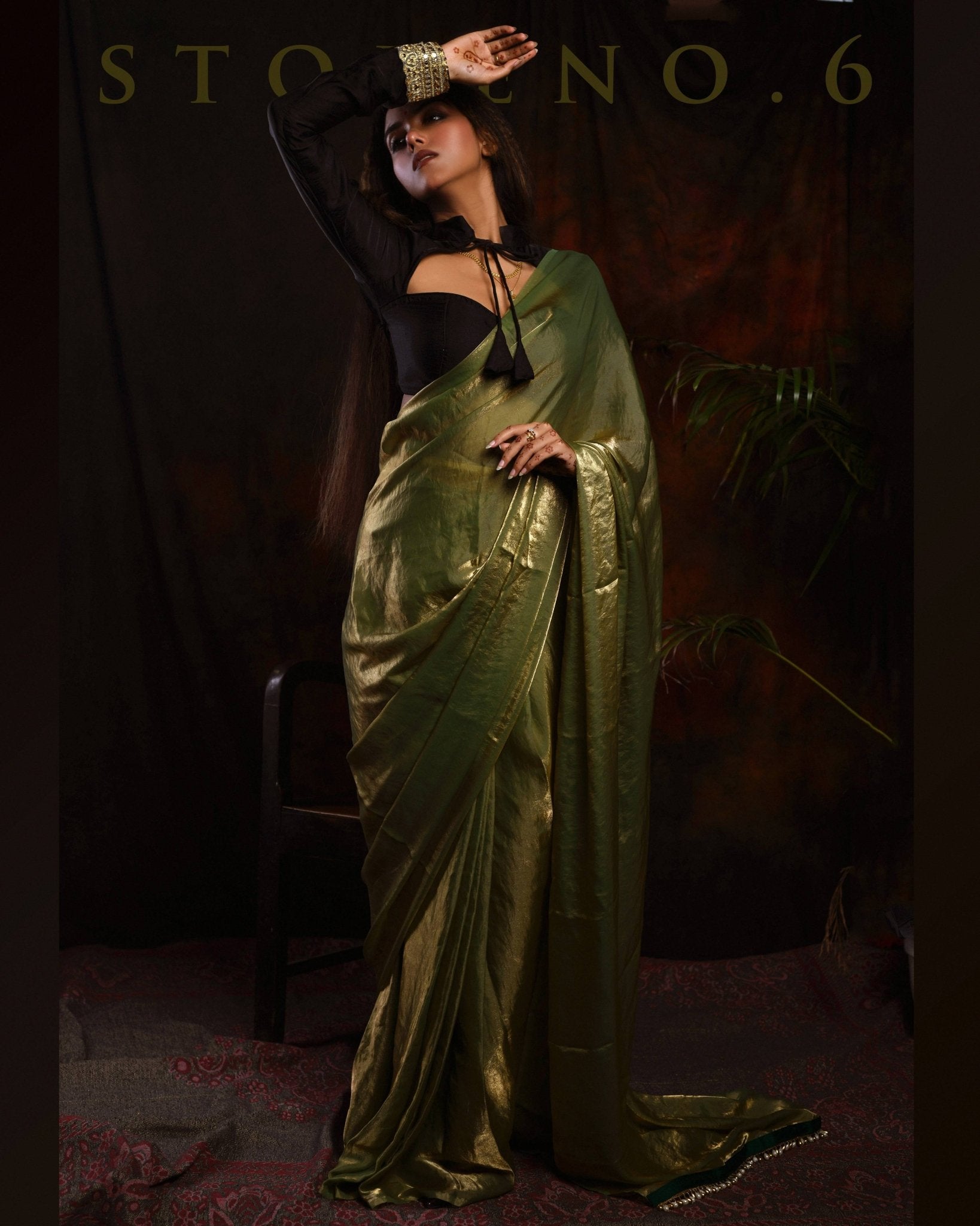 MEADOW WHISPER SAREE WITH 60'S BABE BLOUSE