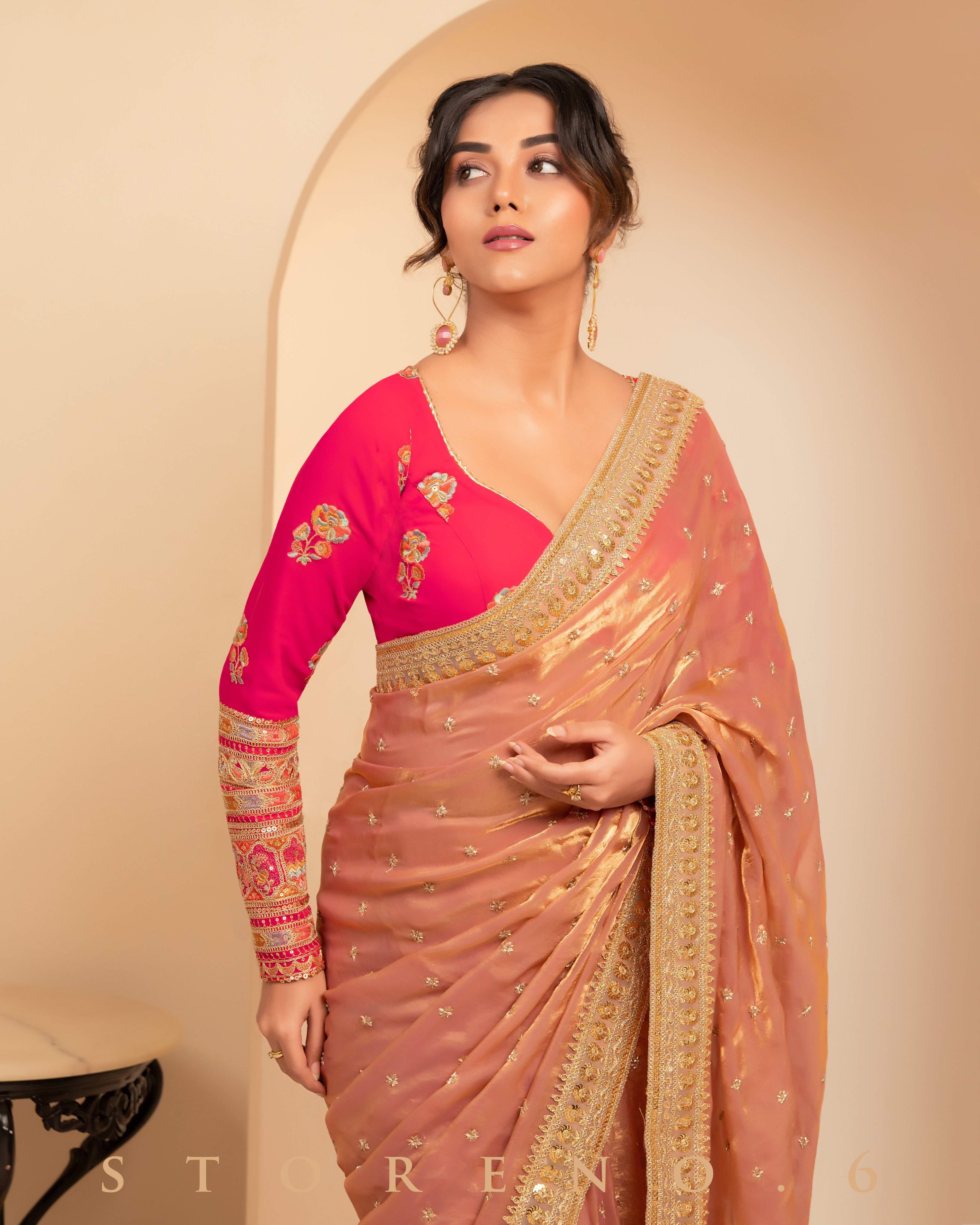 CORAL COSMOS SAREE