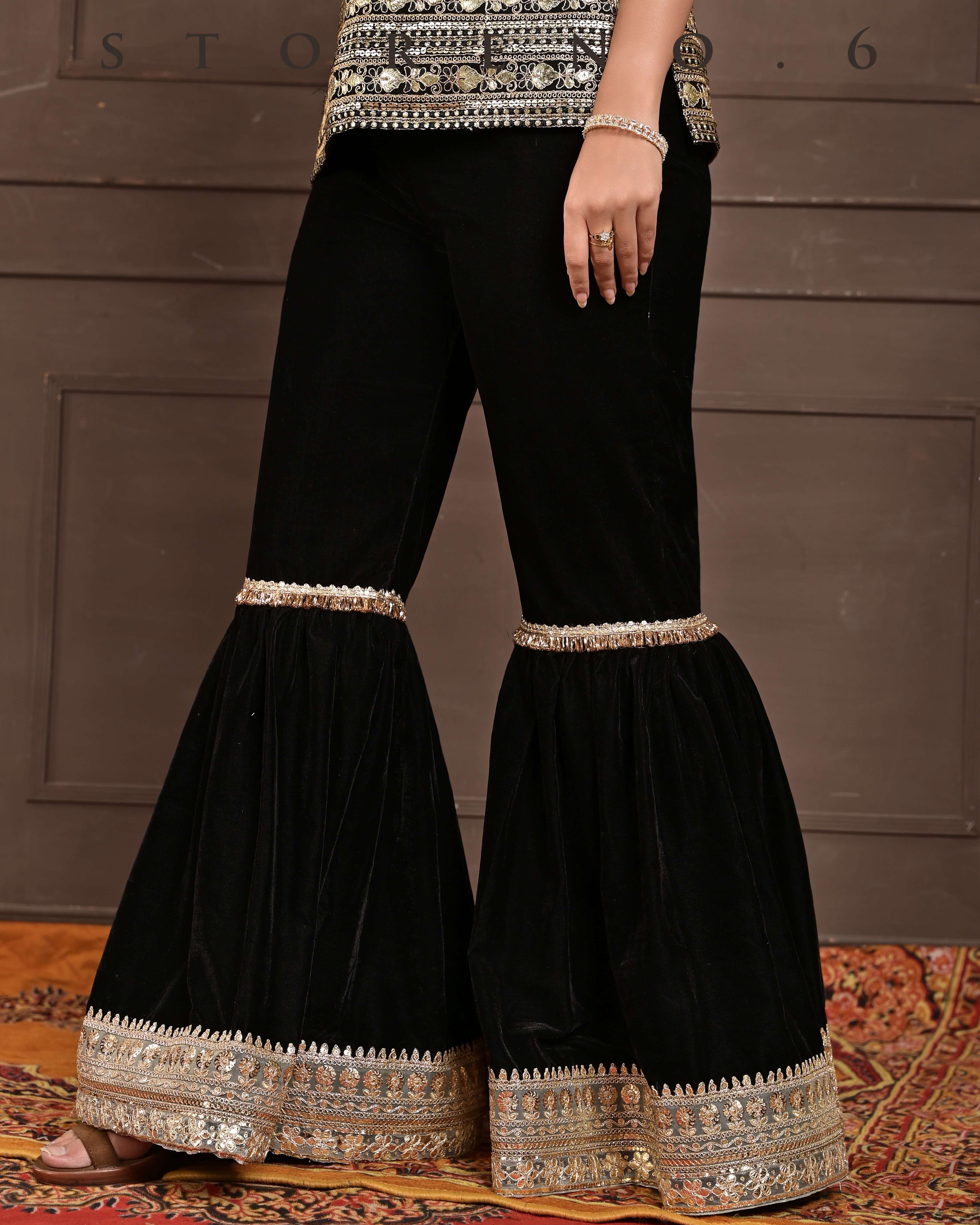 MIDNIGHT MARVEL KURTI AND SHARARA SET