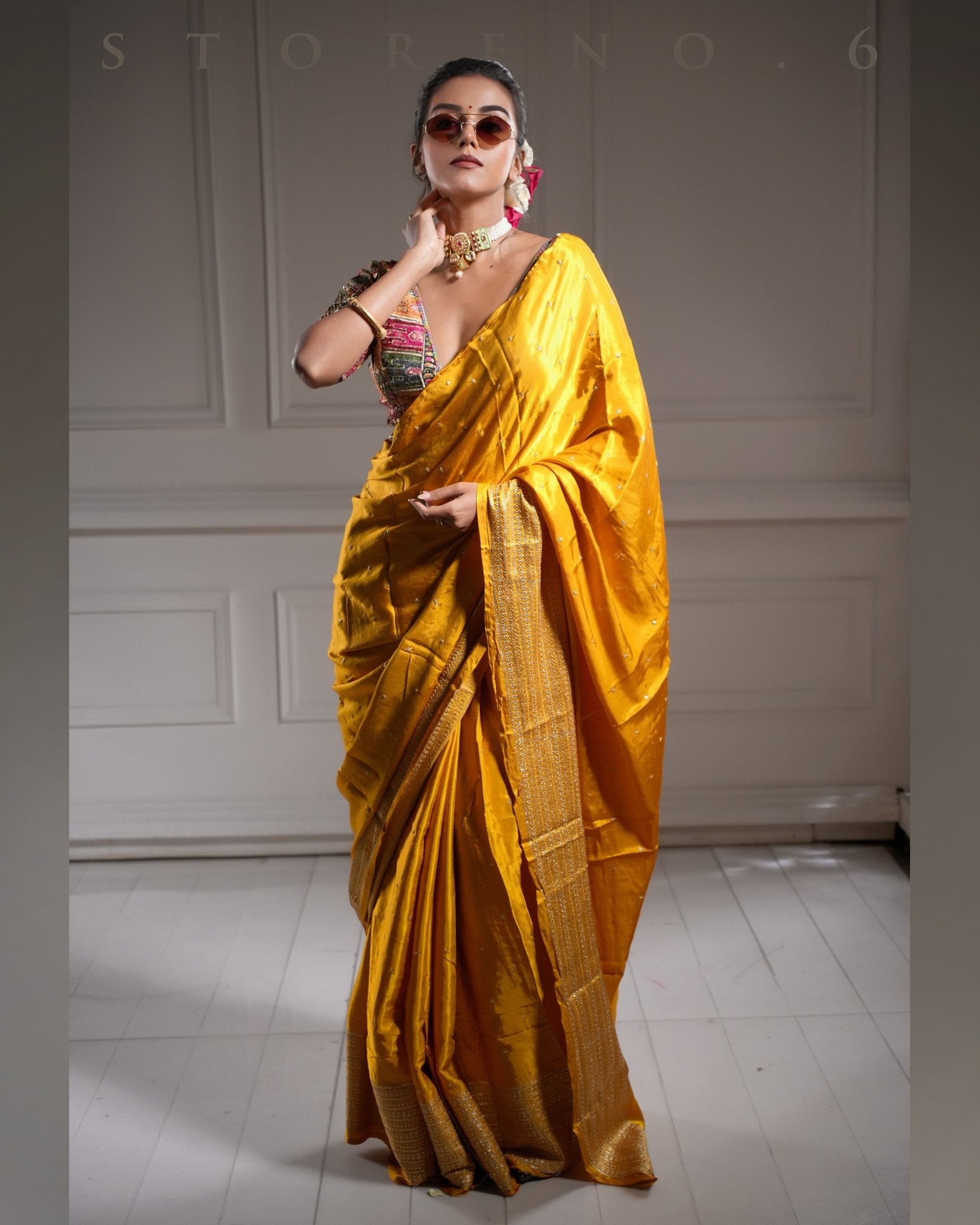 GUL KAARI SIAH PLUNGE BLOUSE