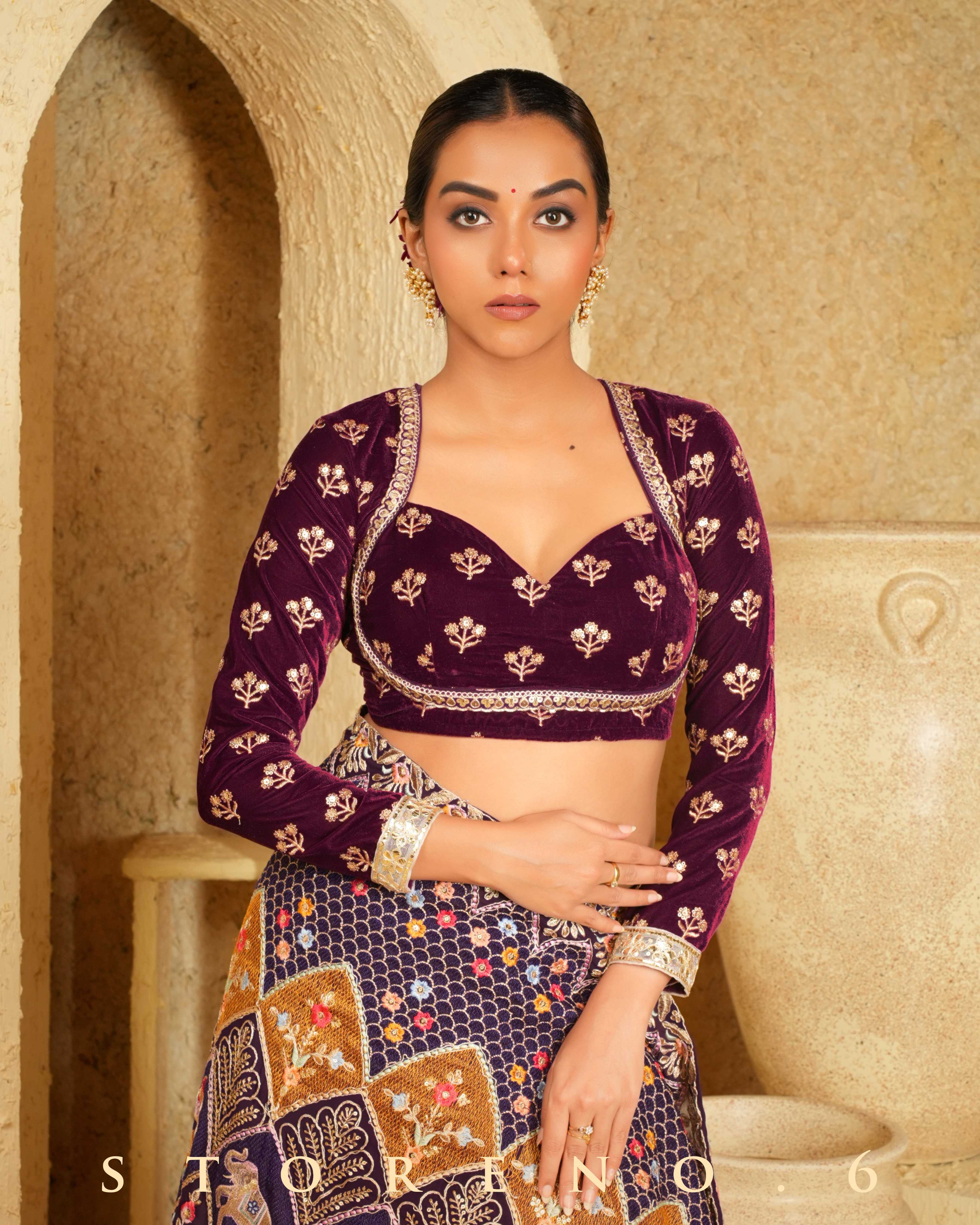 ORCHID OPERA SAREE WITH WINE WHIMSY BLOUSE
