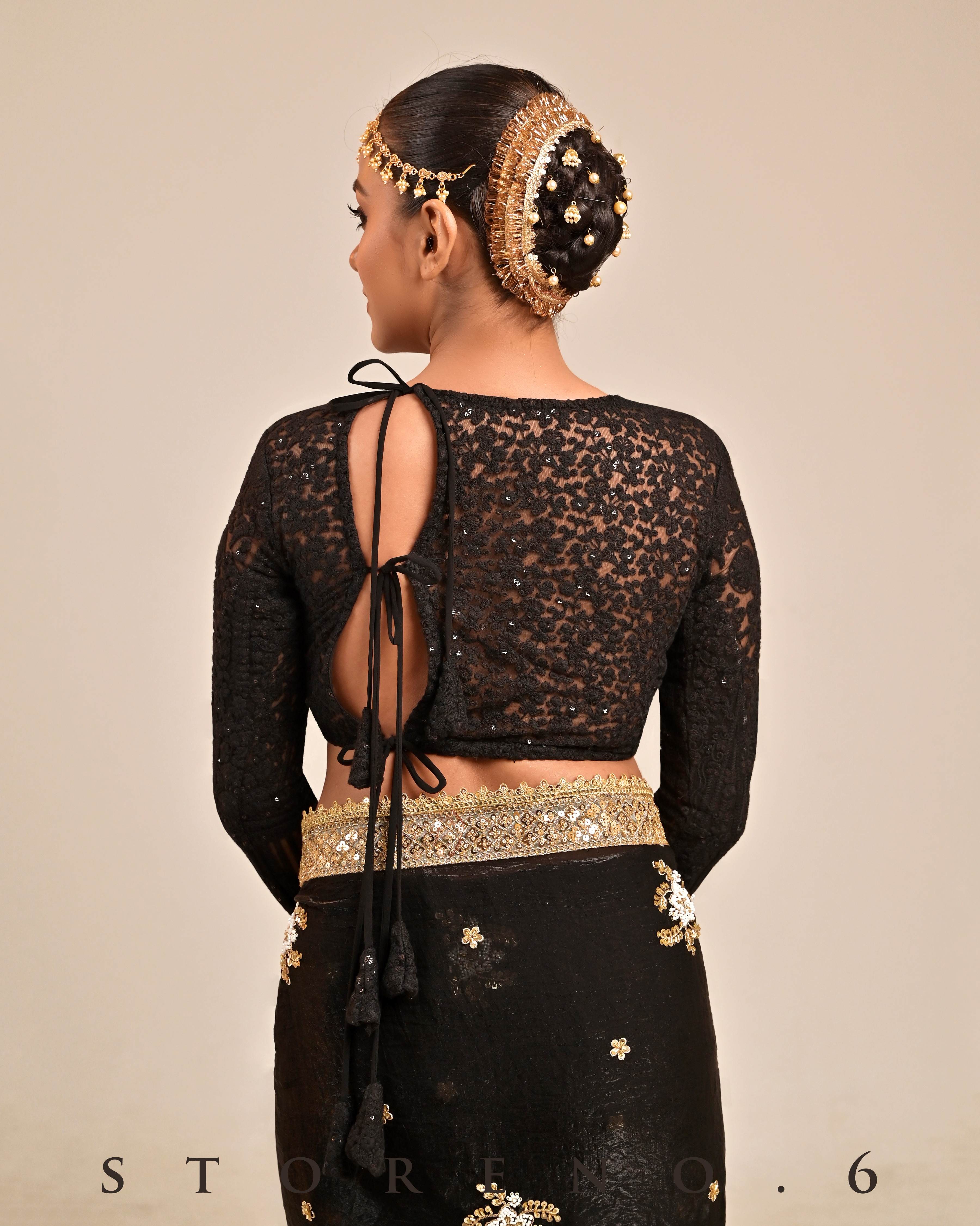 MIDNIGHT MIRACLE SAREE WITH DARK DESIREE BLOUSE