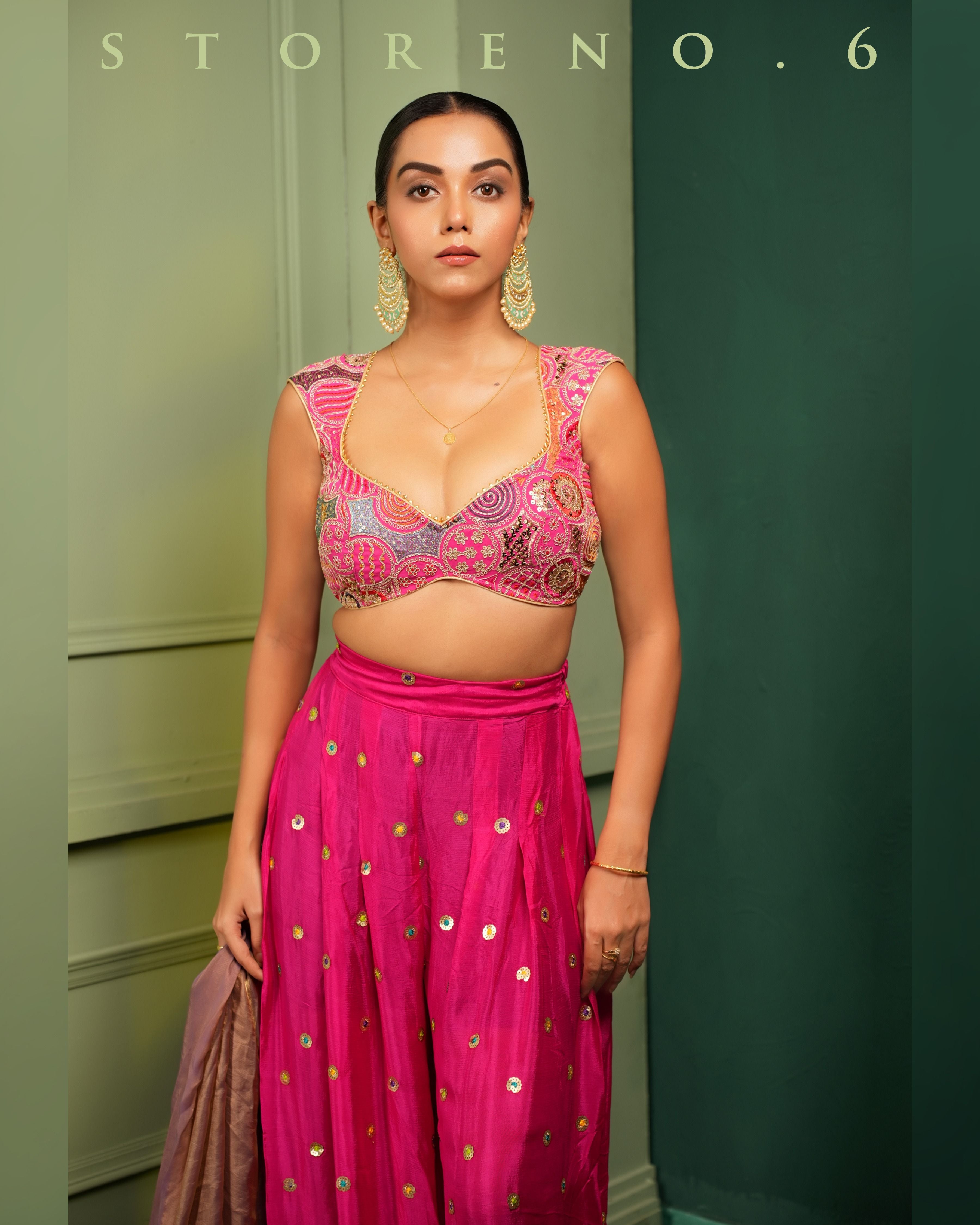 THE FANCY FLAIR PALAZZO AND BLOUSE SET