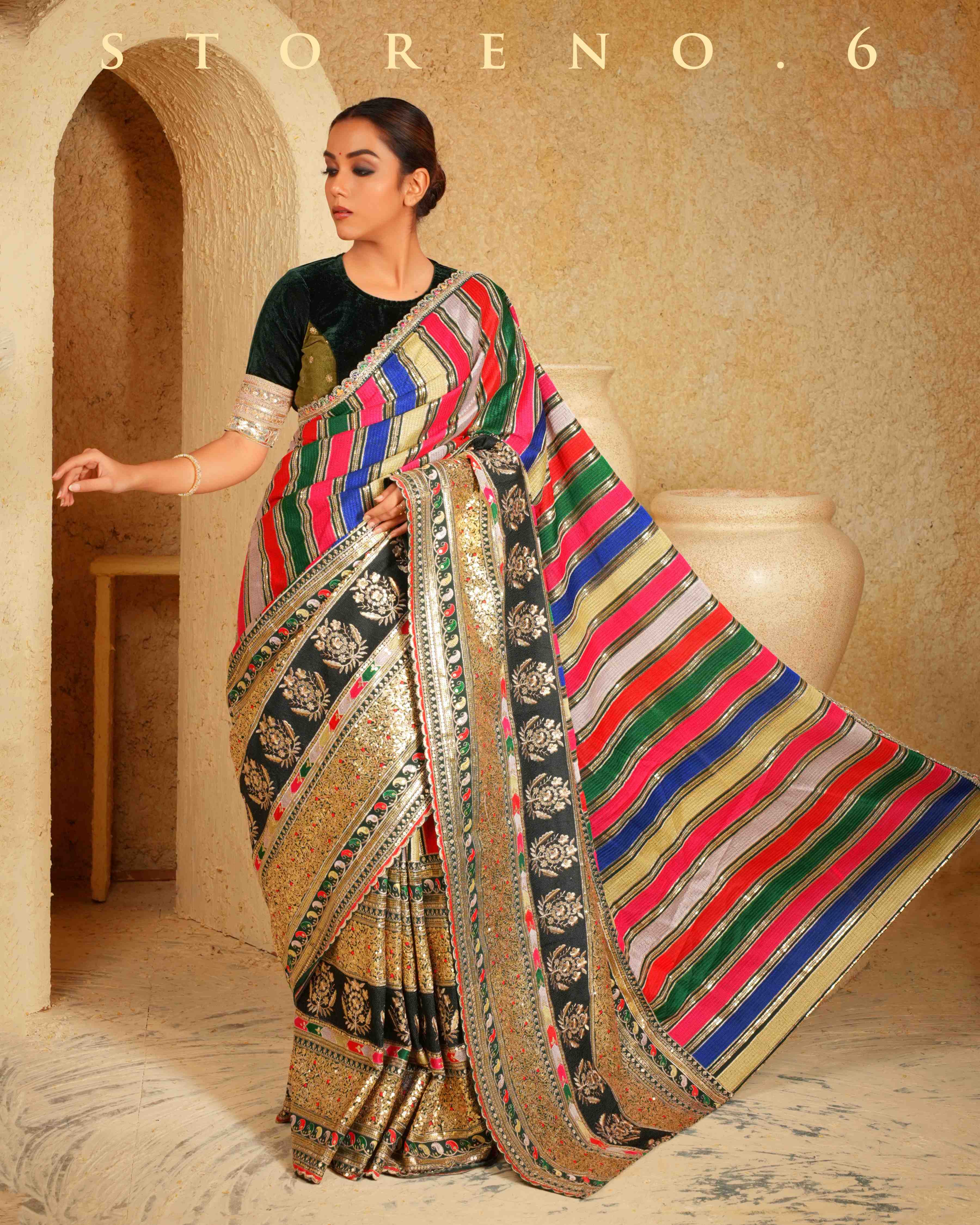 FANCY FOREST SAREE WITH REGAL RADIANCE BLOUSE