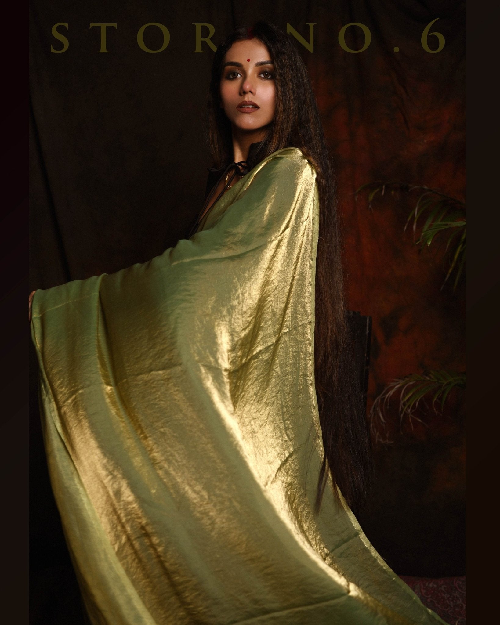 MEADOW WHISPER SAREE WITH 60'S BABE BLOUSE