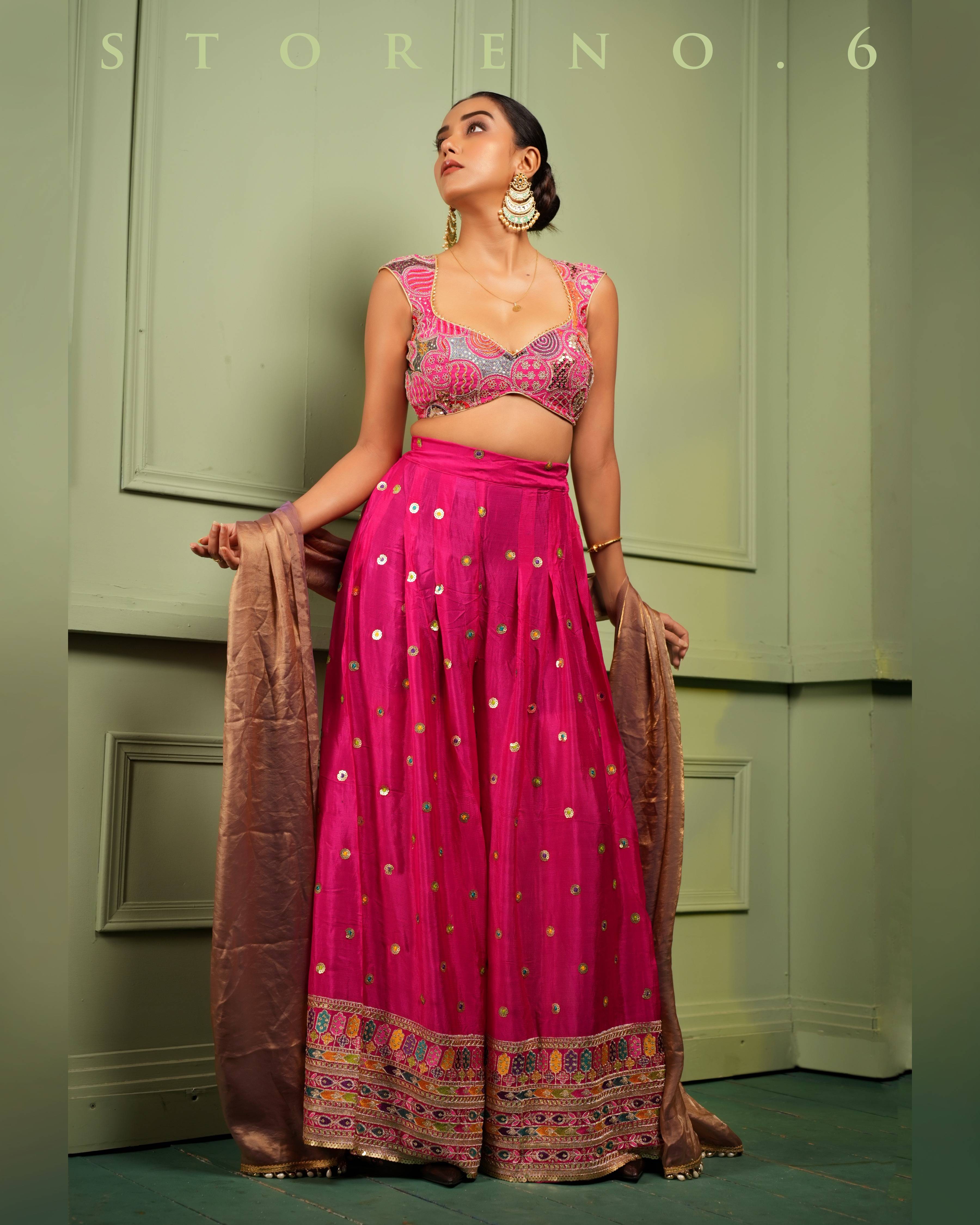 THE FANCY FLAIR PALAZZO AND BLOUSE SET