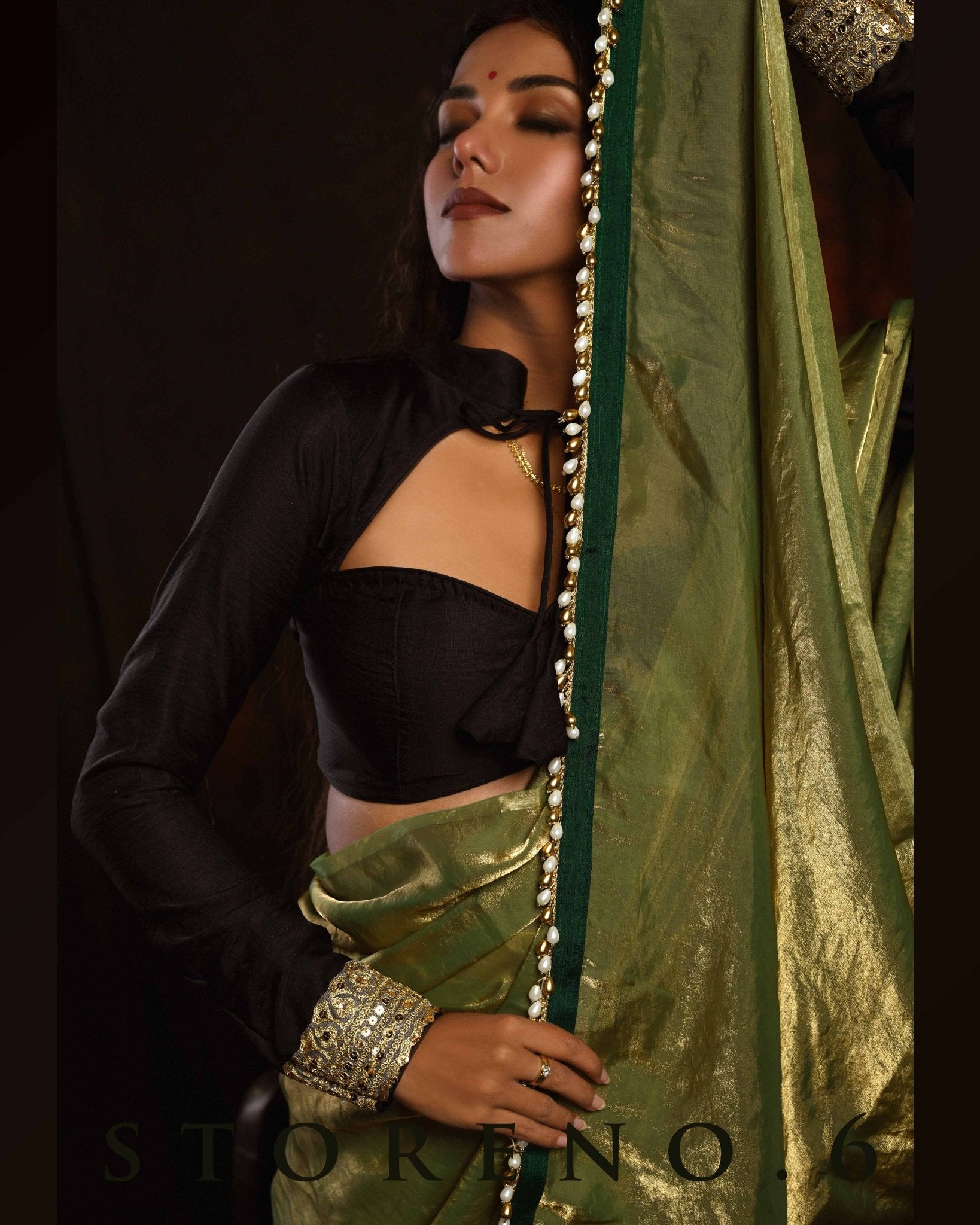 MEADOW WHISPER SAREE WITH 60'S BABE BLOUSE