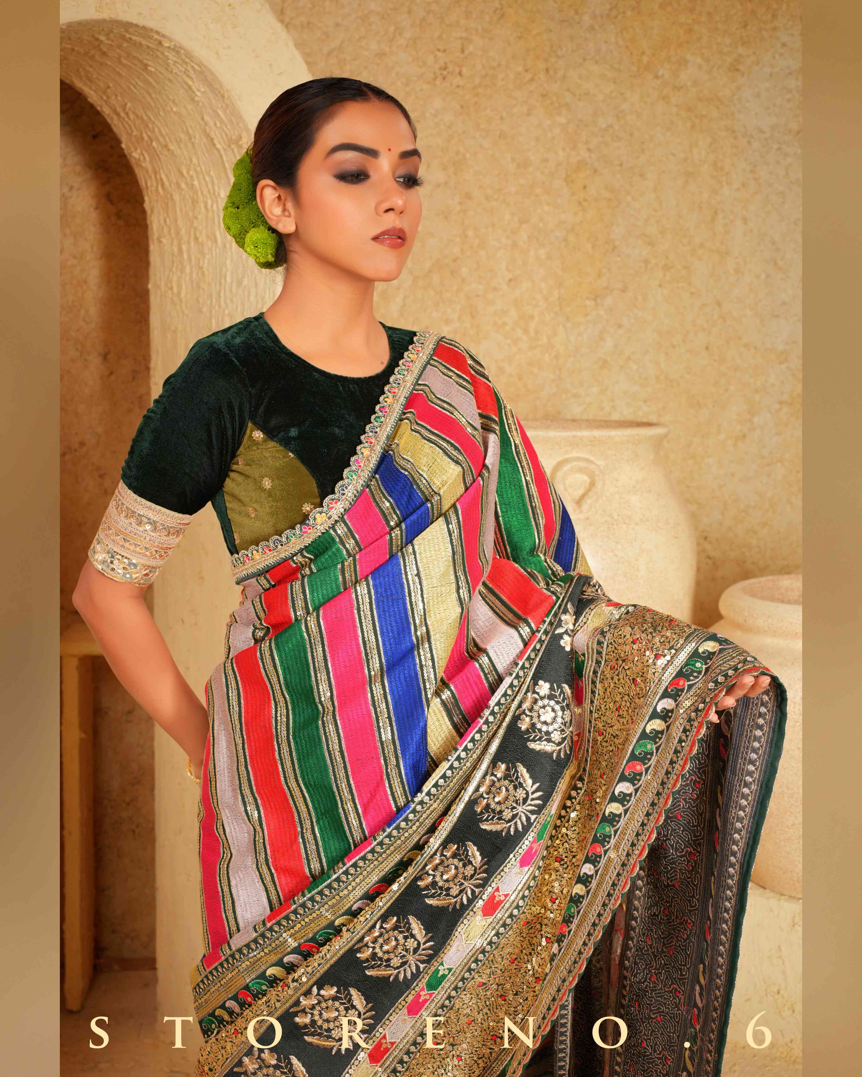 FANCY FOREST SAREE WITH REGAL RADIANCE BLOUSE