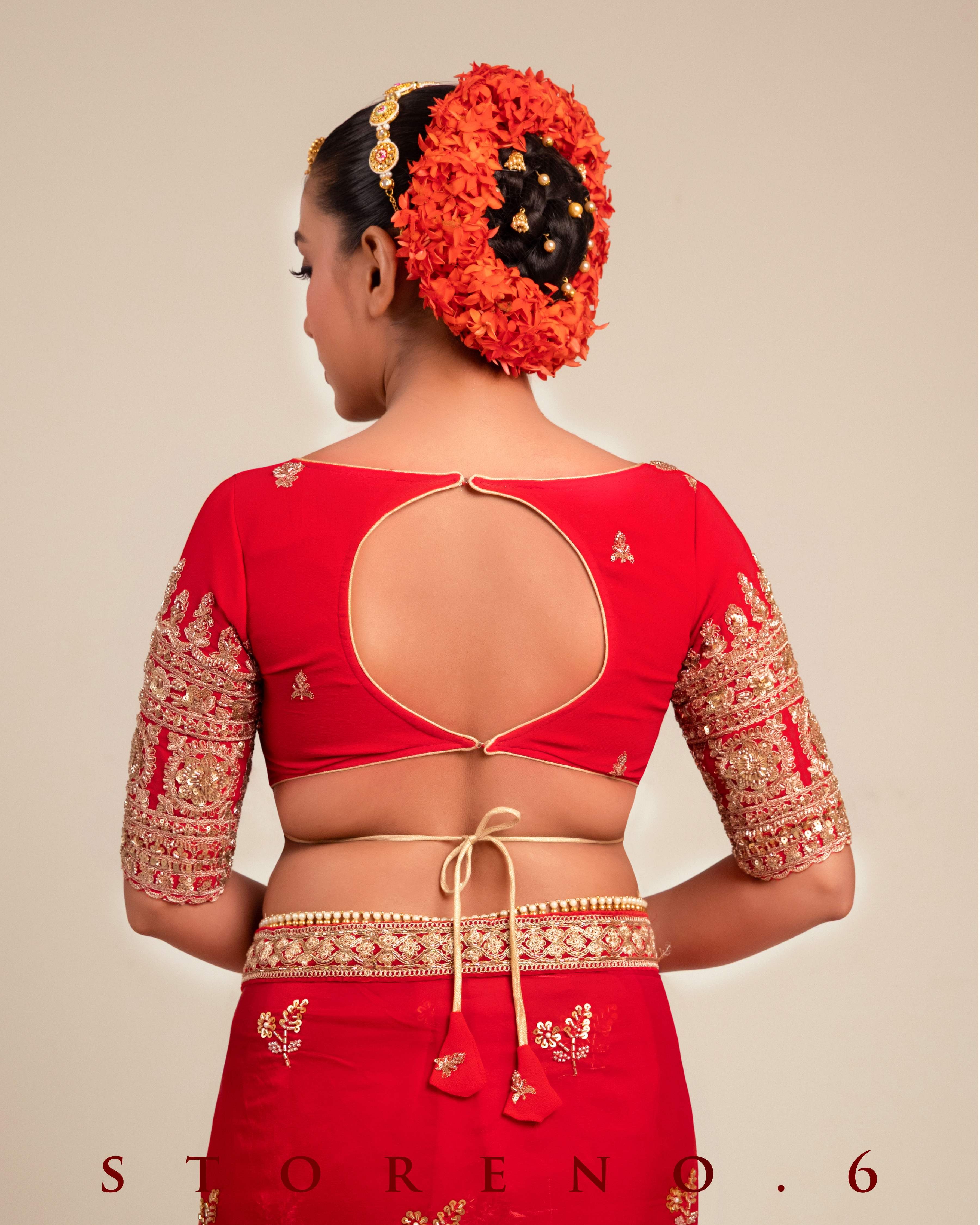 CRIMSON CAROUSAL SAREE WITH MAGNETIC MUSE BLOUSE