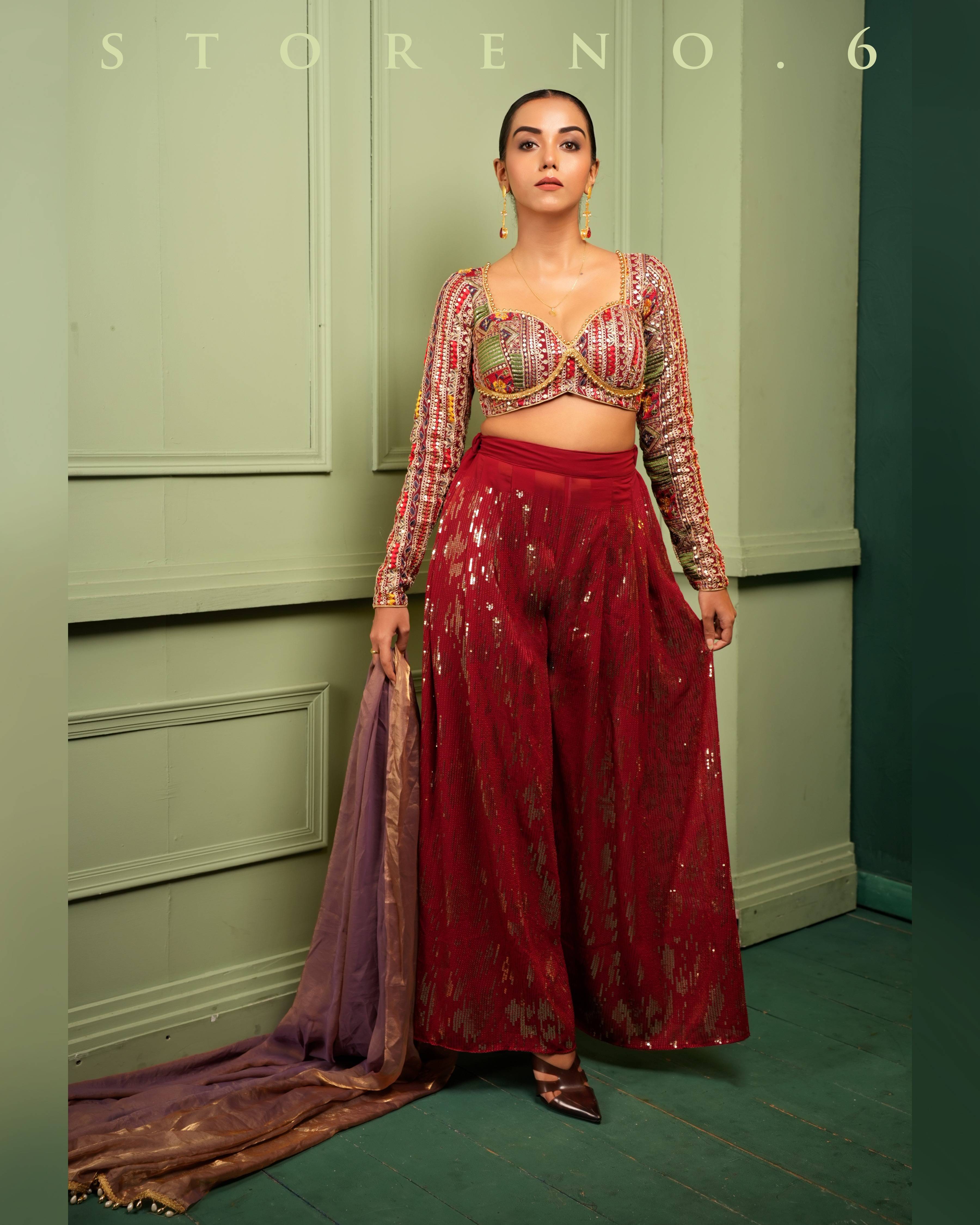 THE TWINKLING TRANQUIL PALAZZO AND BLOUSE SET