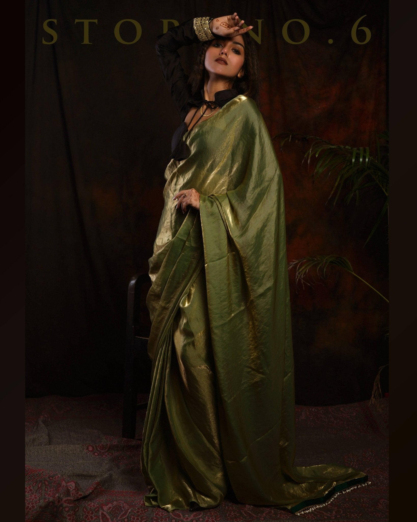 MEADOW WHISPER SAREE WITH 60'S BABE BLOUSE