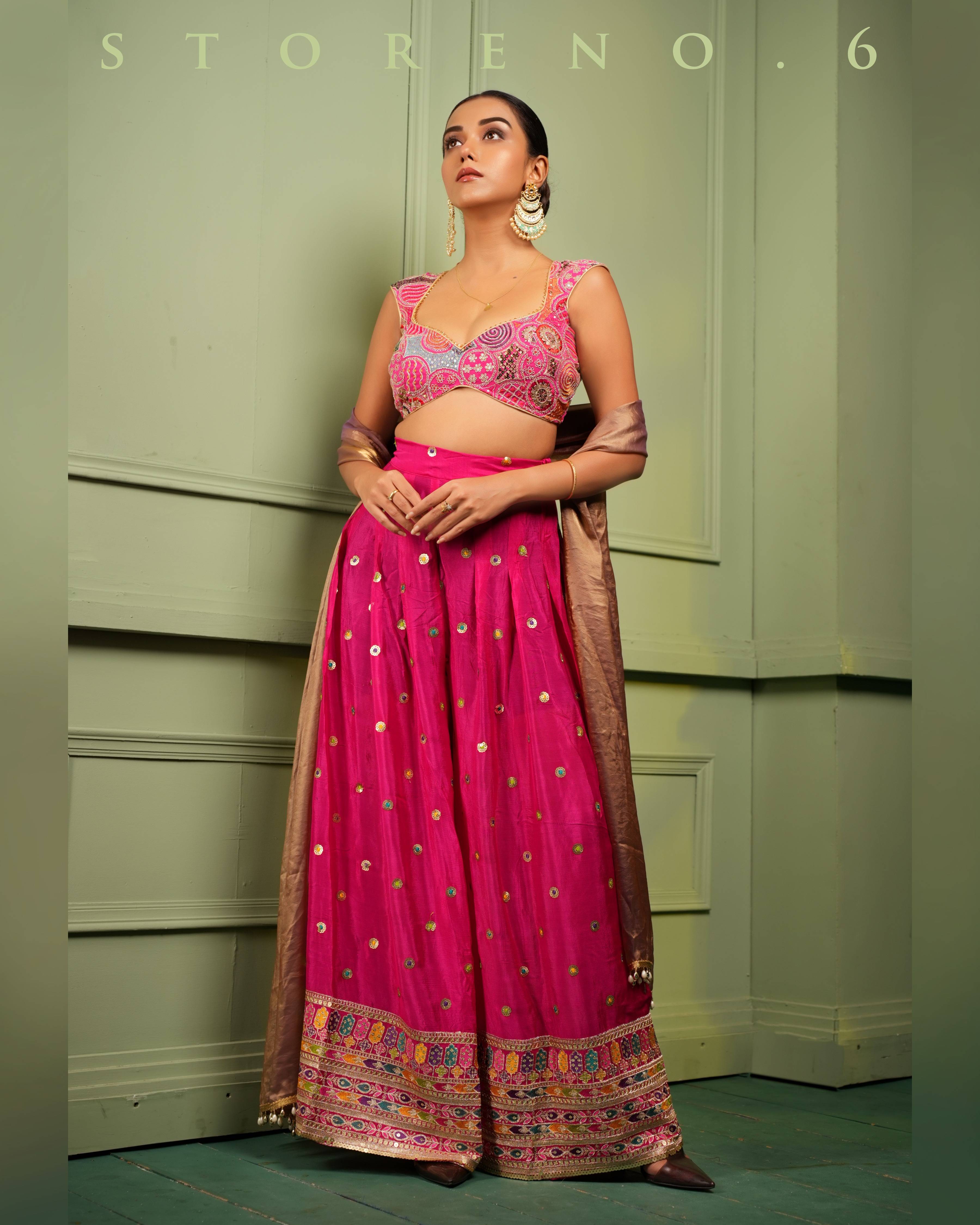 THE FANCY FLAIR PALAZZO AND BLOUSE SET