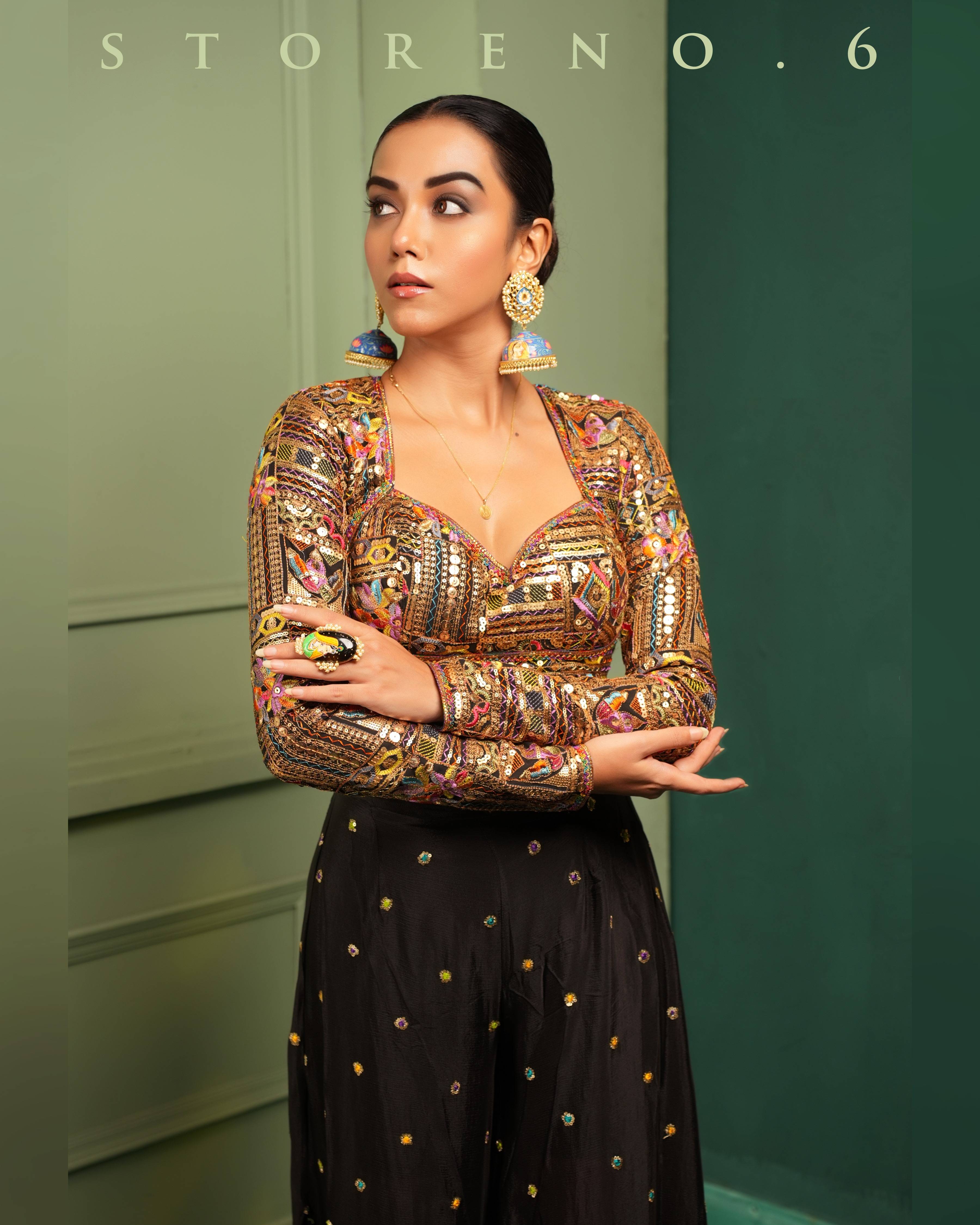 THE FIERY FLAIR PALAZZO AND BLOUSE SET