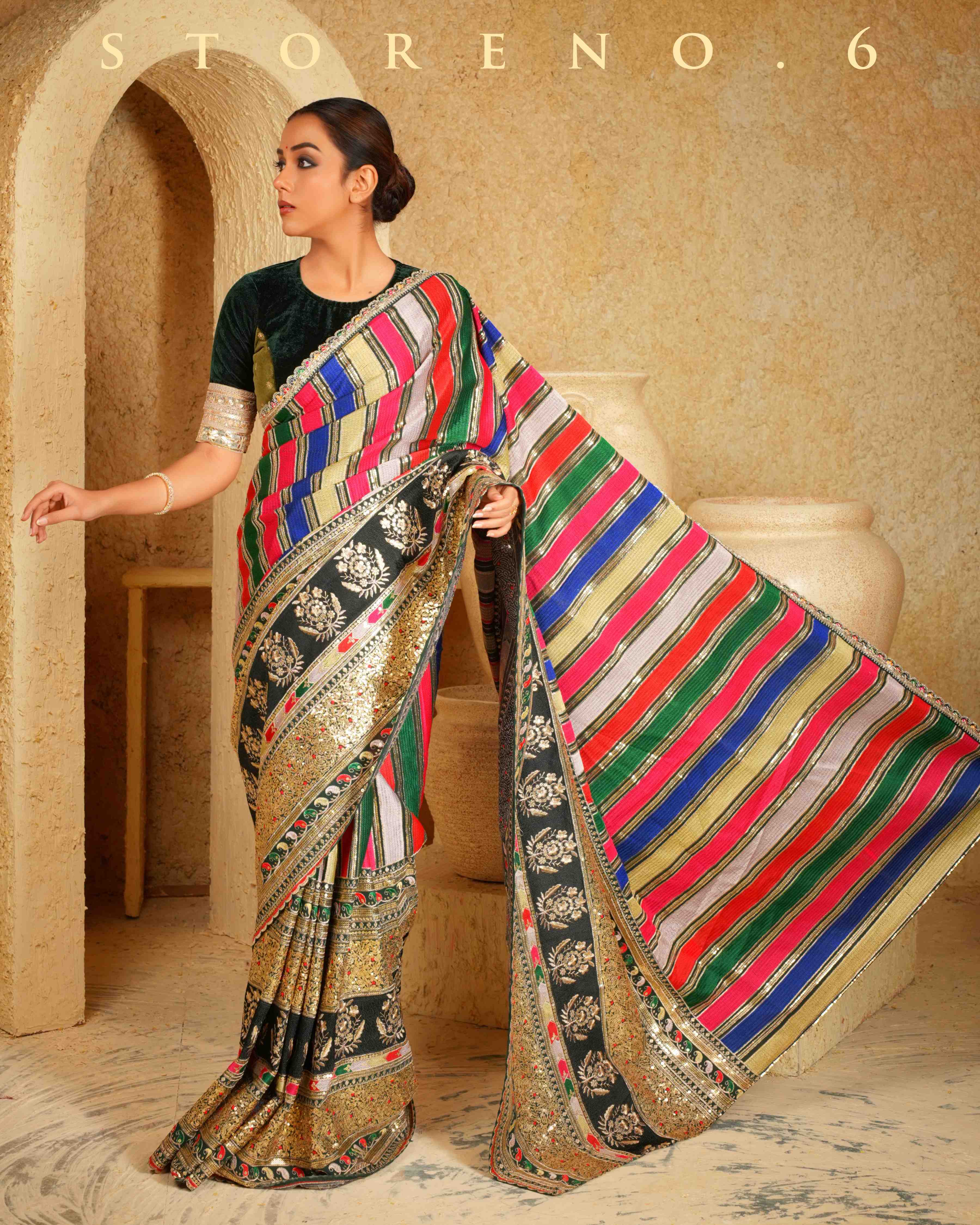 FANCY FOREST SAREE WITH REGAL RADIANCE BLOUSE