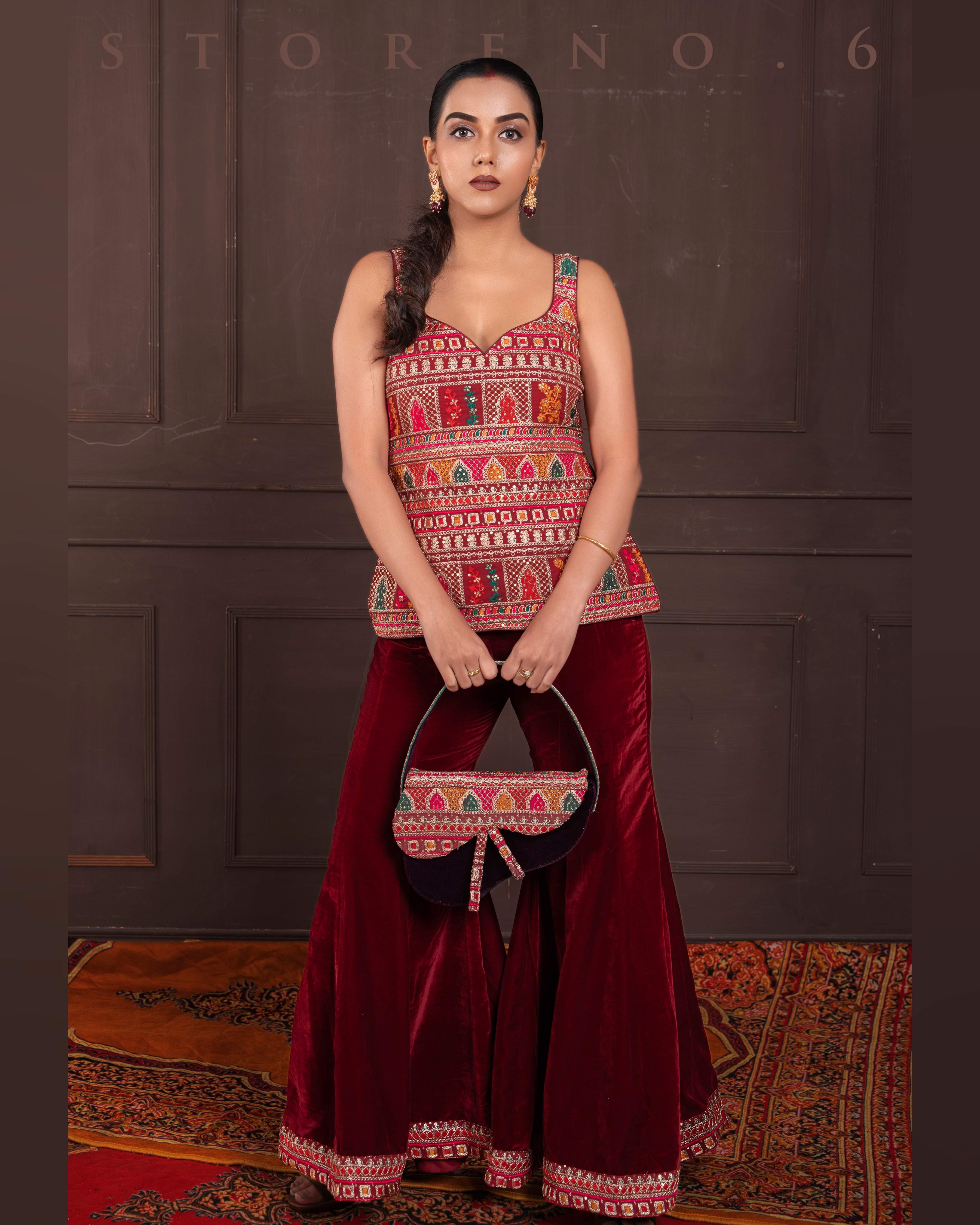 SANGRIA SWITCH KURTI AND SHARARA SET