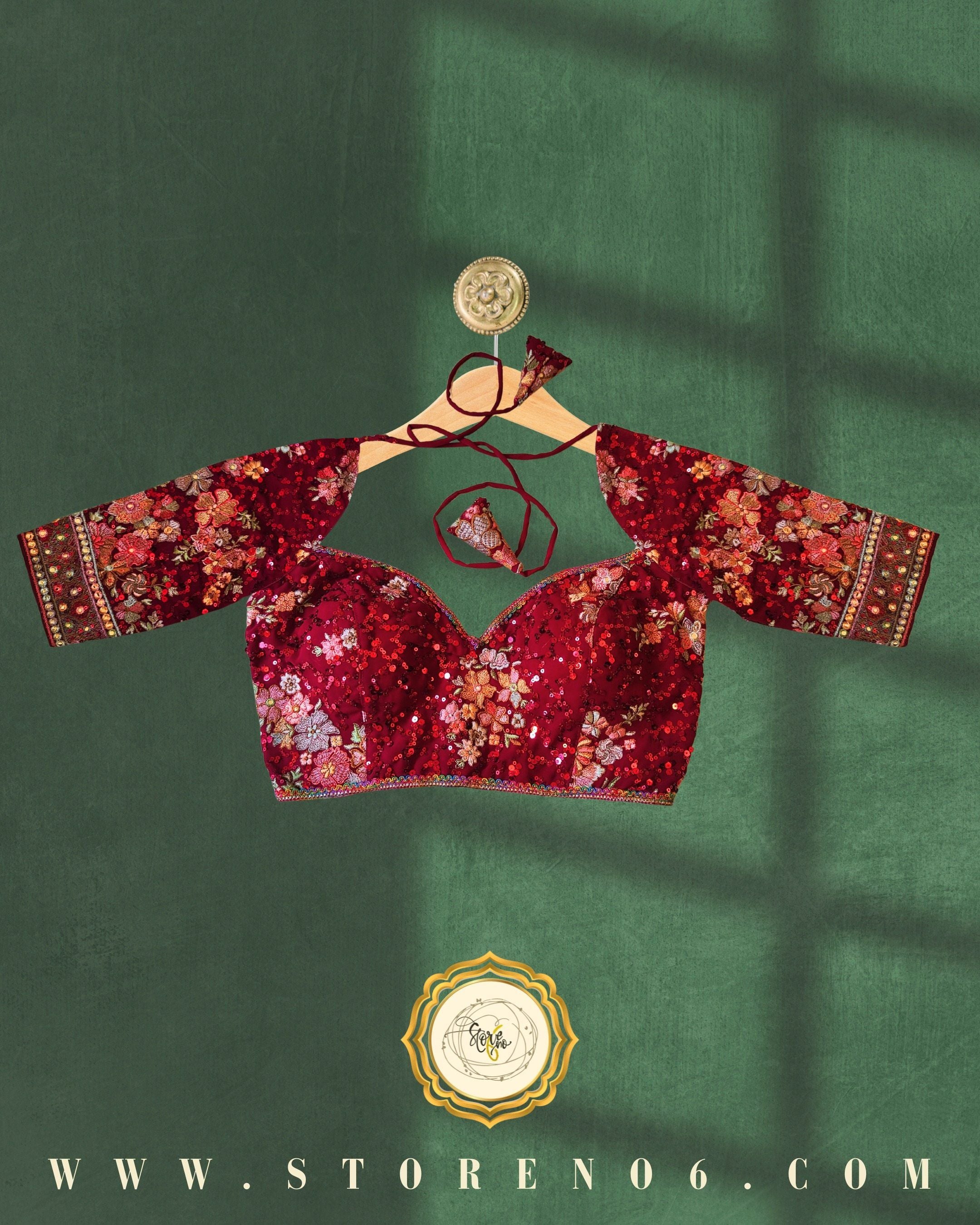 MAROON MULTICOLOR BLOUSE