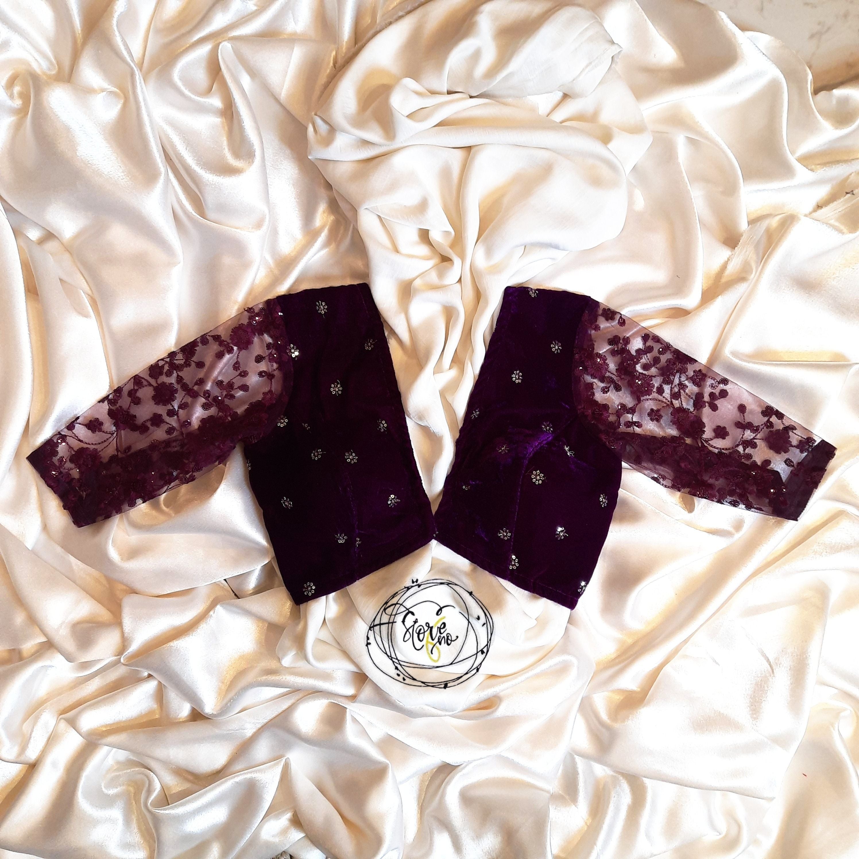 PURPLE VELVET MELANGE BLOUSE-SIZE 32