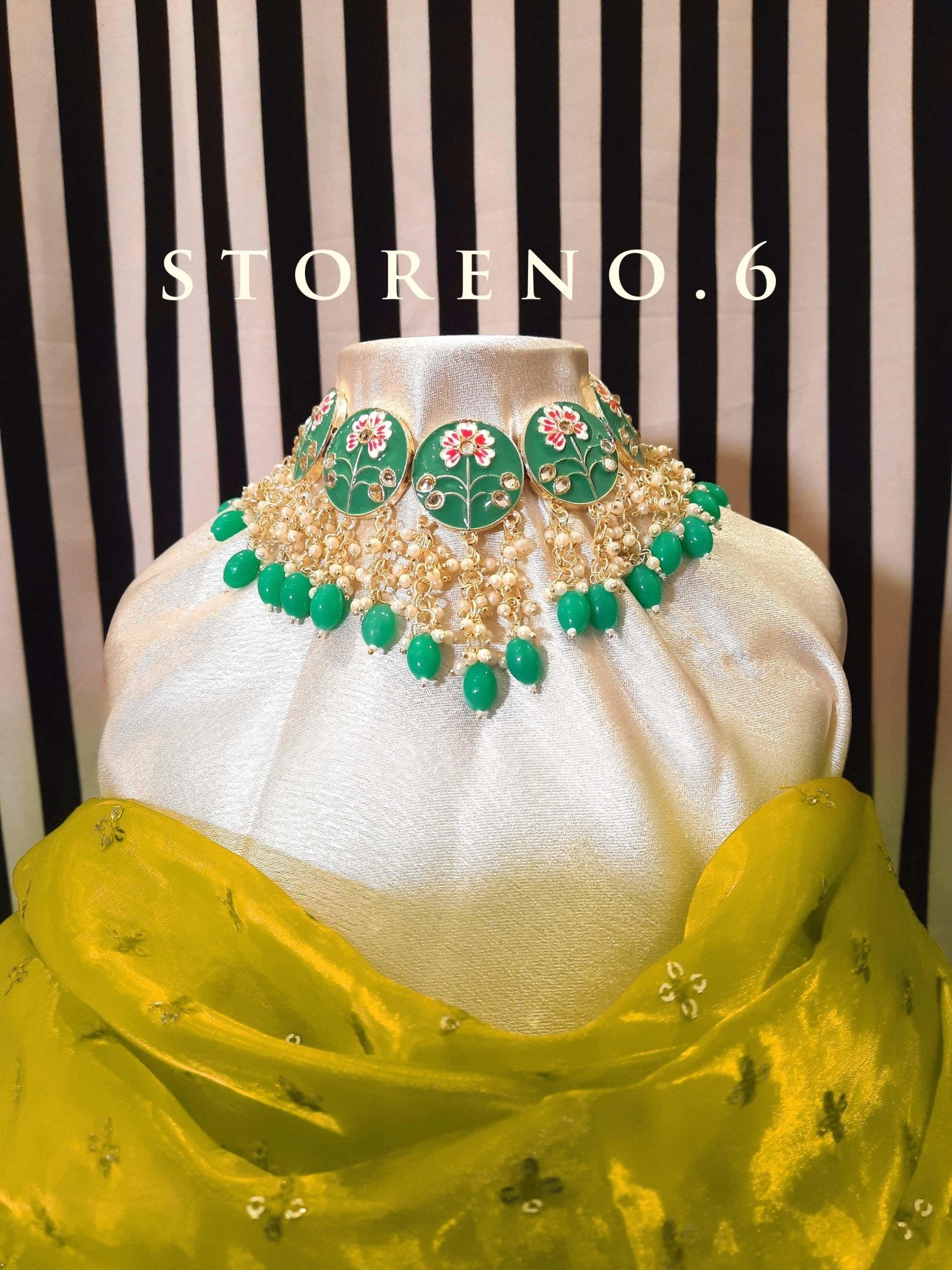 TEAL GREEN ESTELLA CHOKER