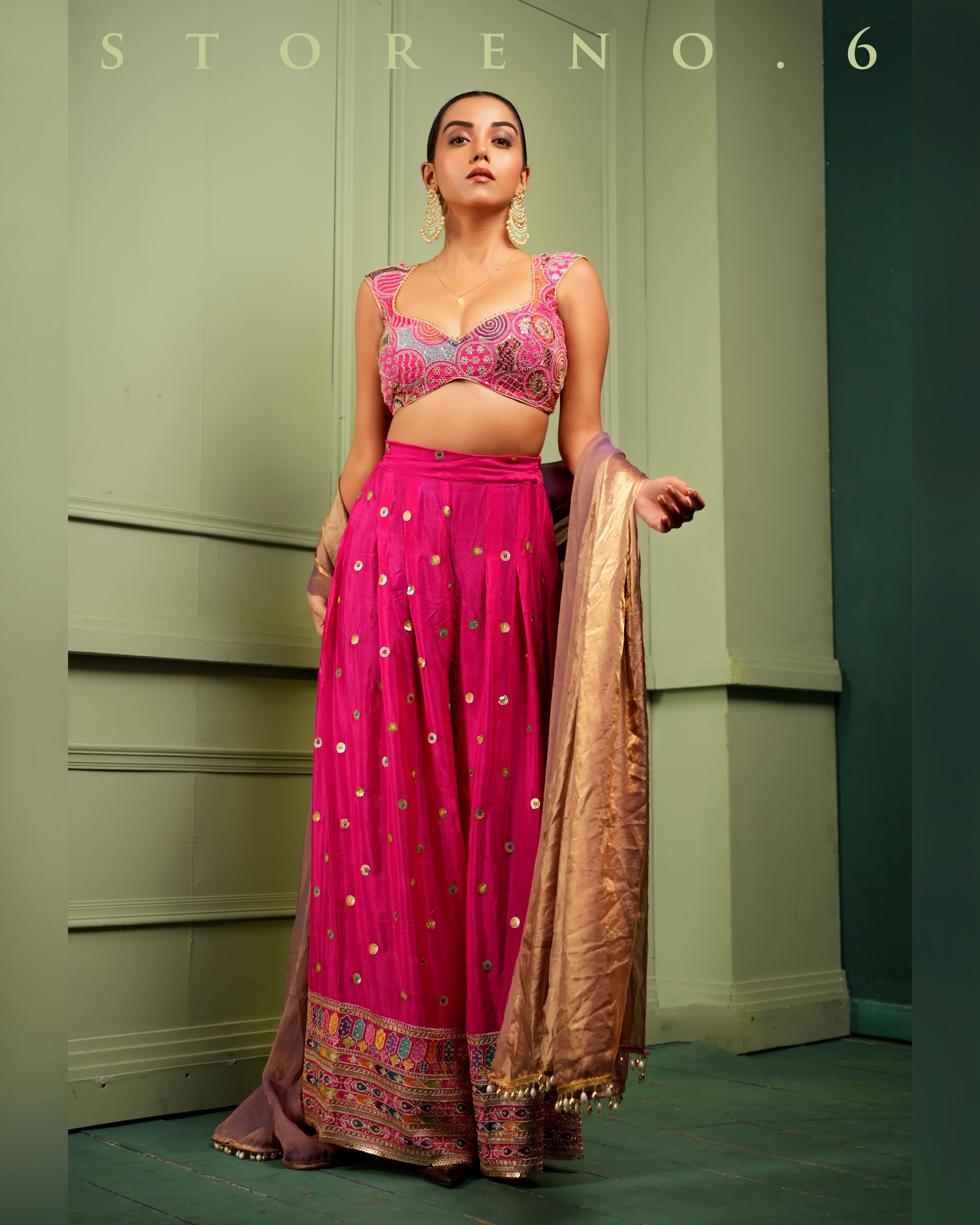 THE FANCY FLAIR PALAZZO AND BLOUSE SET