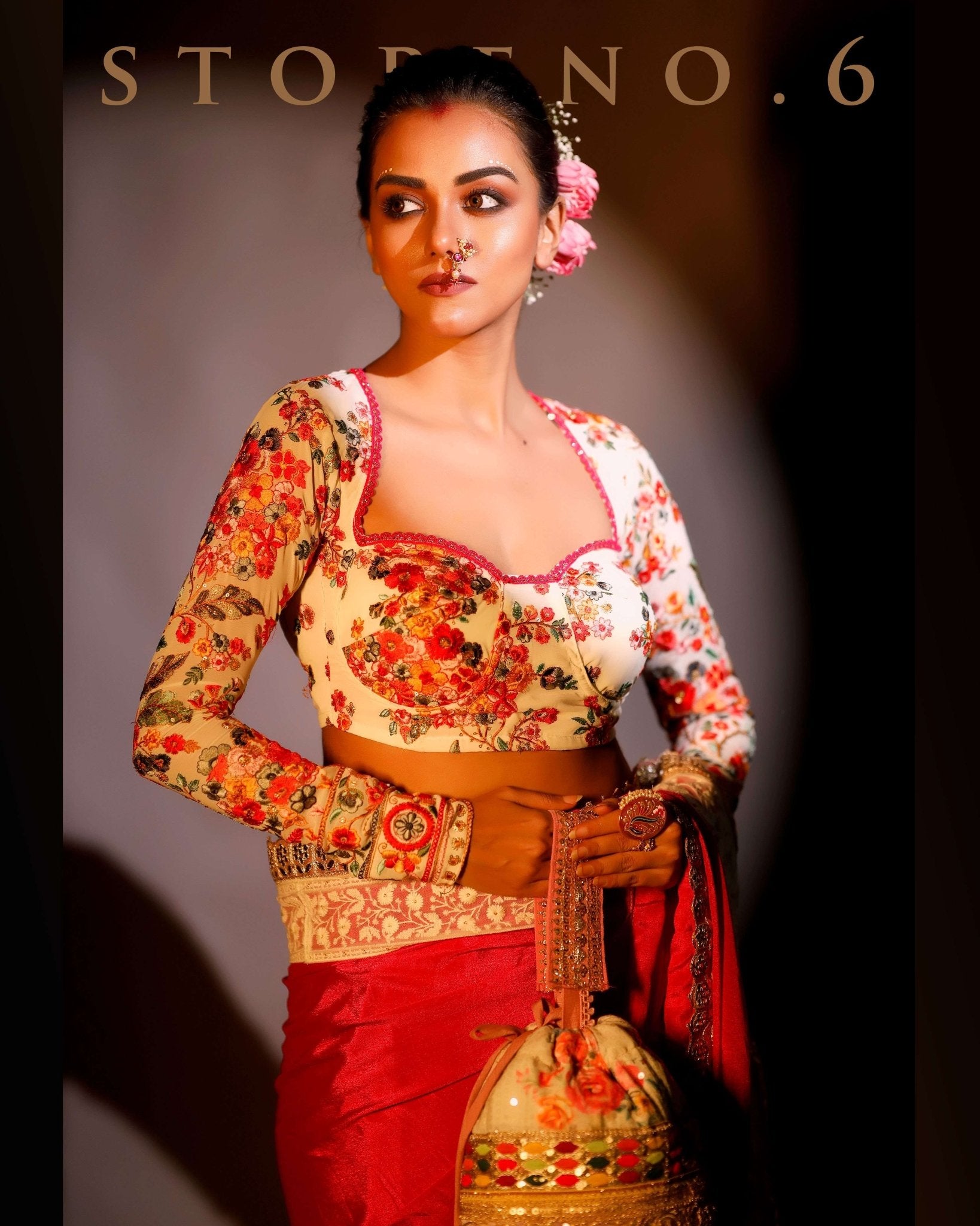 KAFOORI ASHIQUI FULL SLEEVE CORSET BLOUSE