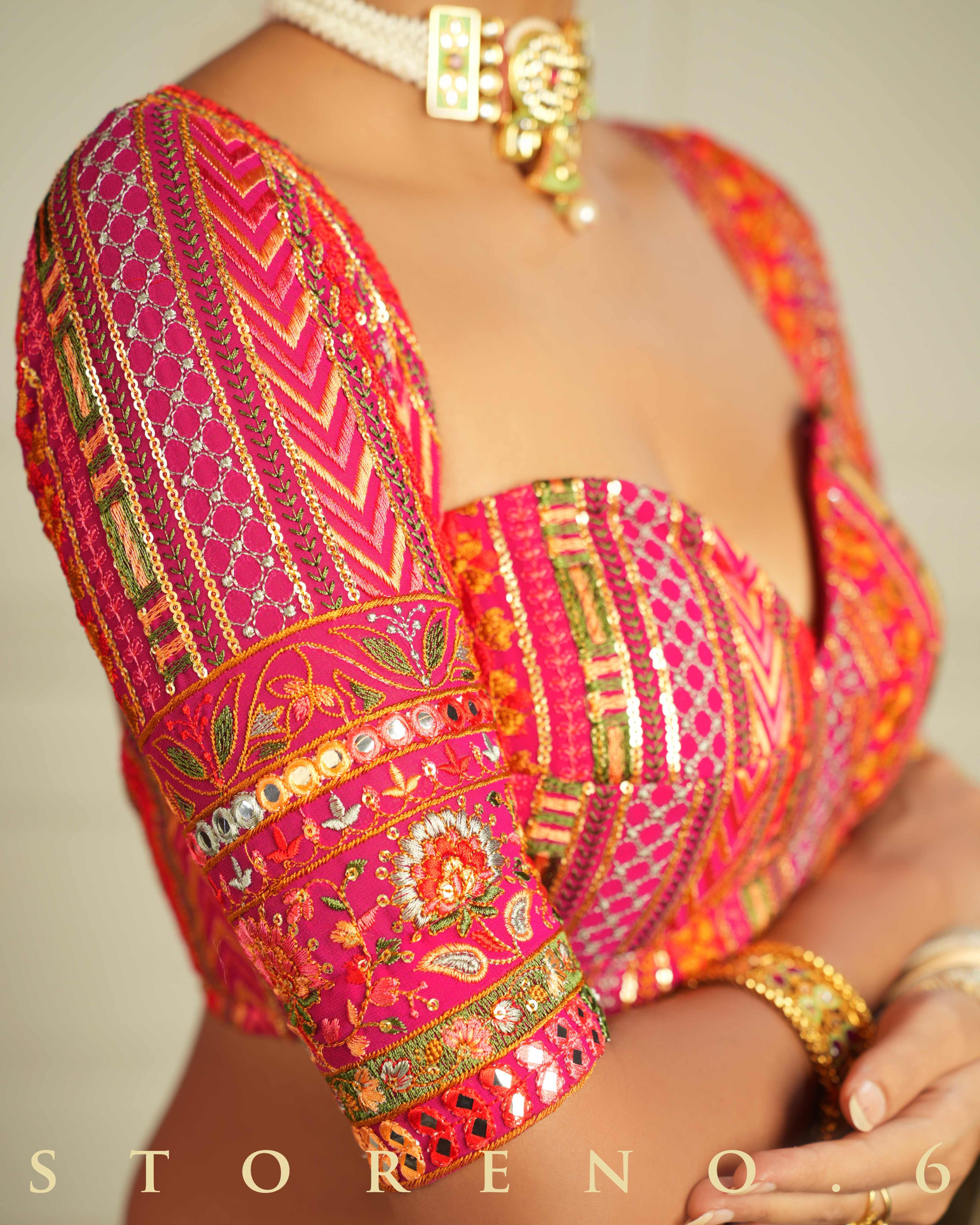 GULAABI AKS CORSET CUT BLOUSE