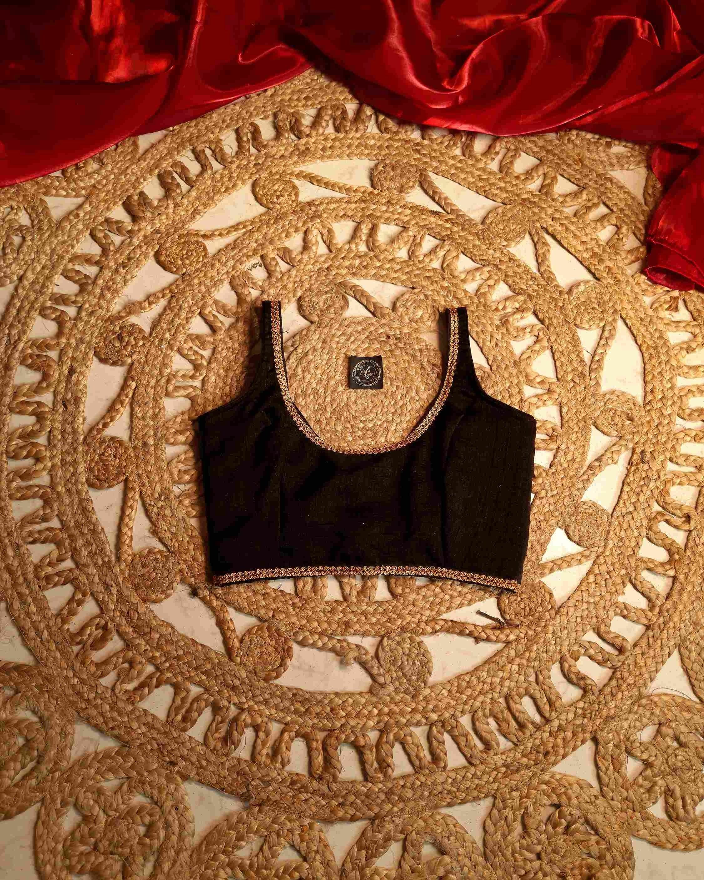 BLACK VELVET SLEEVELESS BLOUSE-SIZE 32