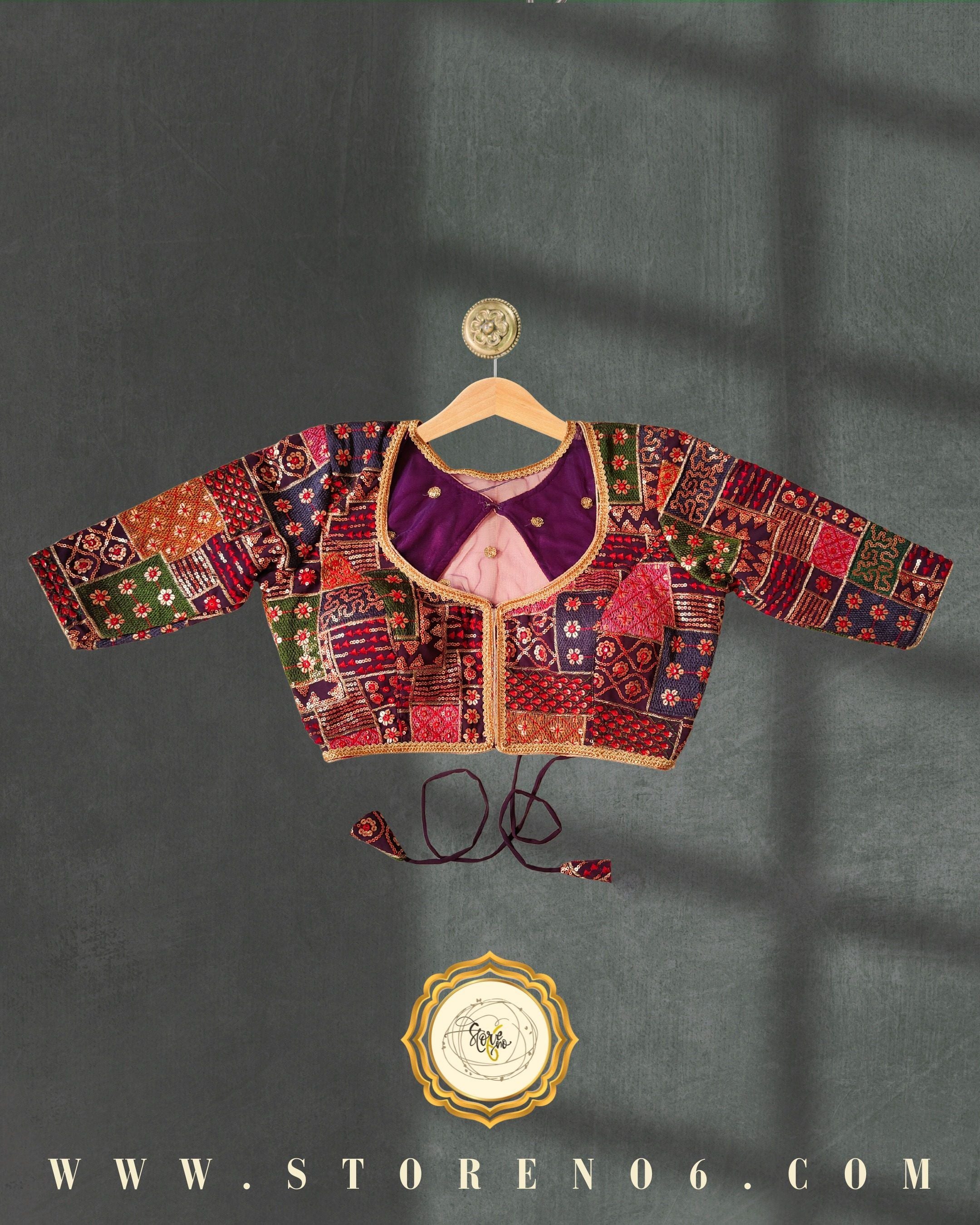 MULTICOLOR COLLAGE BLOUSE
