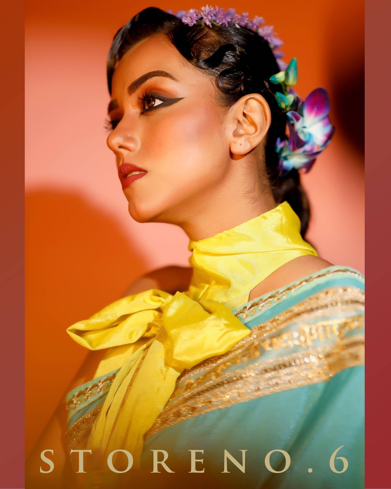 NEON NOSTALGIA CLASSIC BOW COLLARED BLOUSE