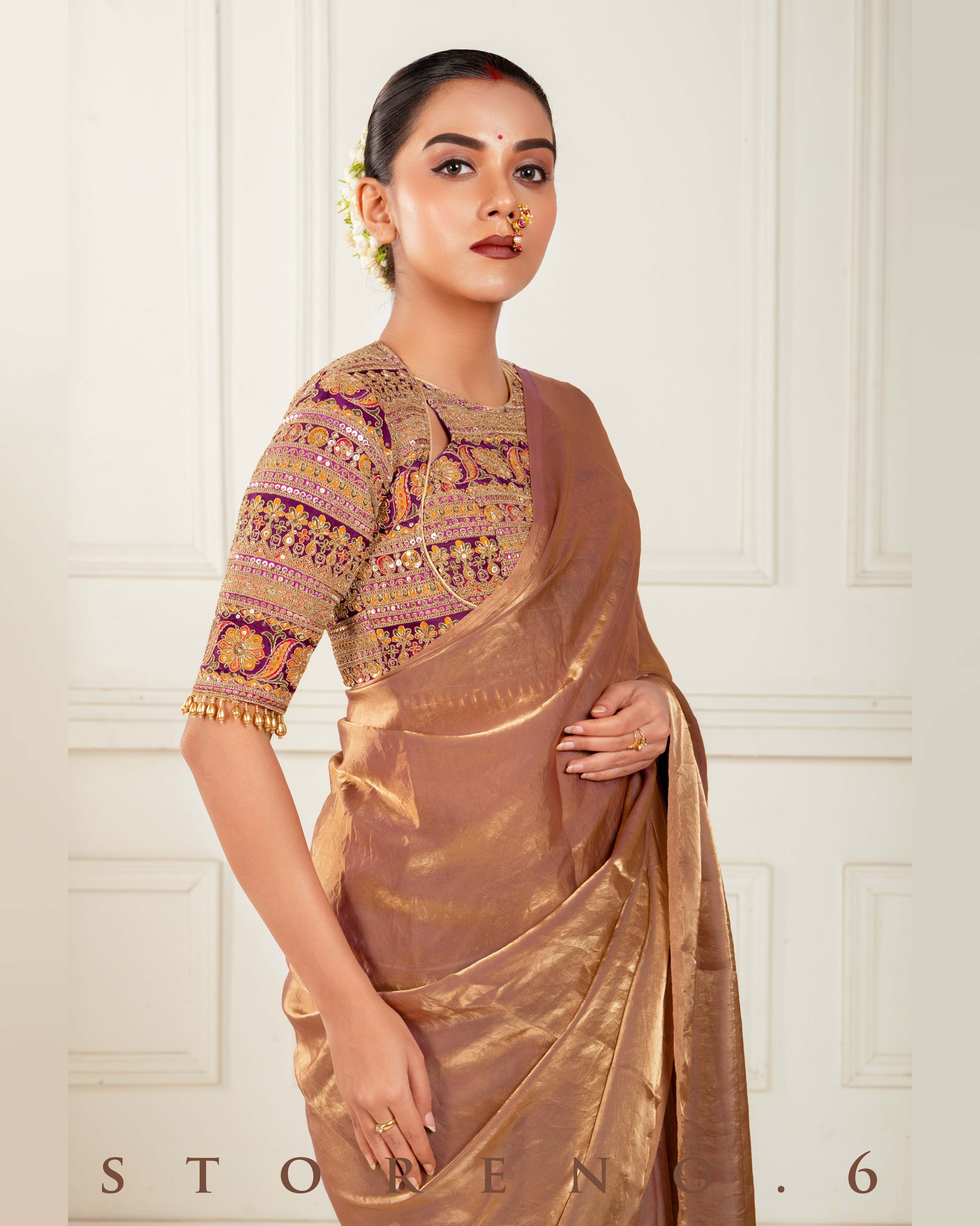 TWILIGHT TITAN SAREE WITH PLUM PARADISE CLASSIC BLOUSE