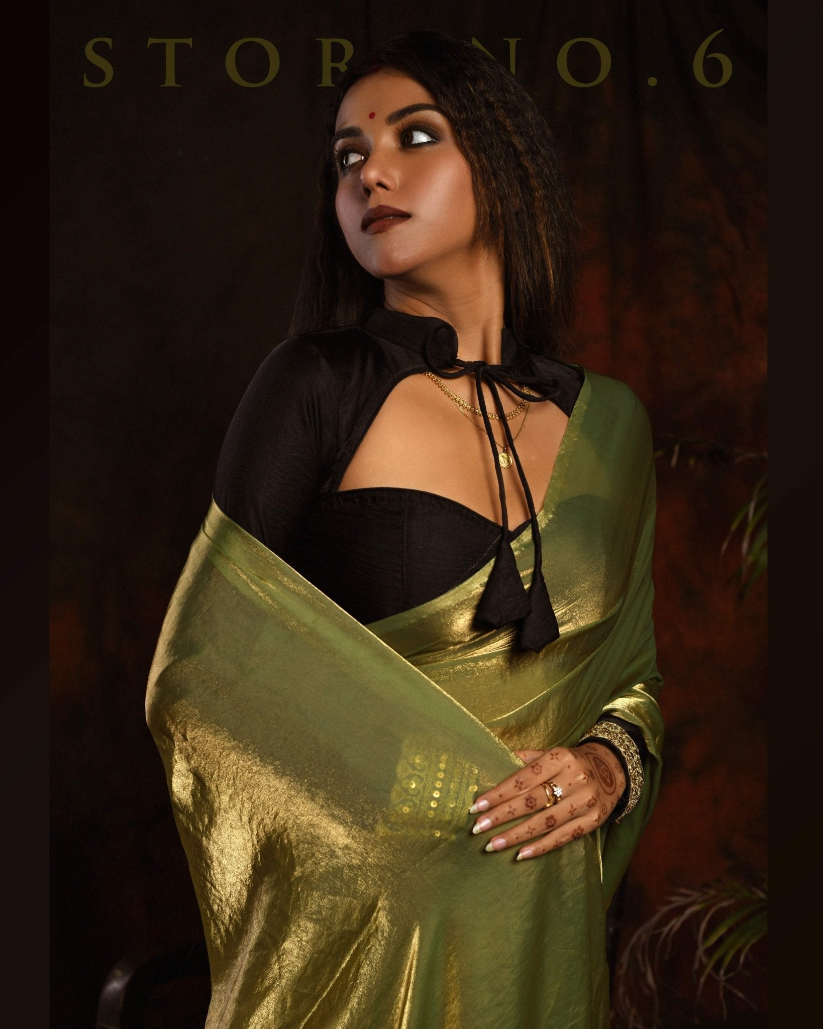 MEADOW WHISPER SAREE WITH 60'S BABE BLOUSE