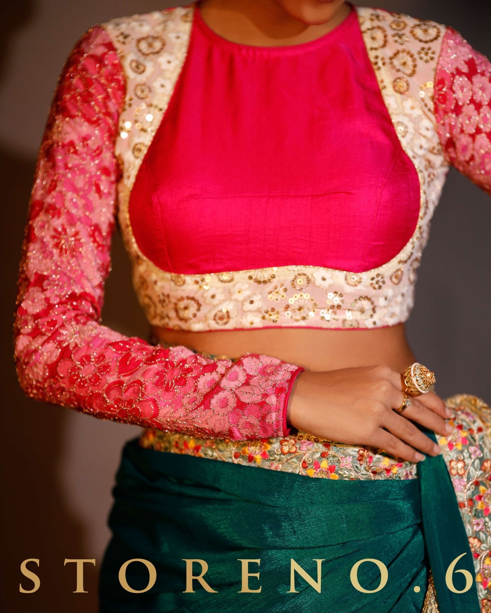FLORID FUCHSIA CLASSIC FULL SLEEVE BLOUSE