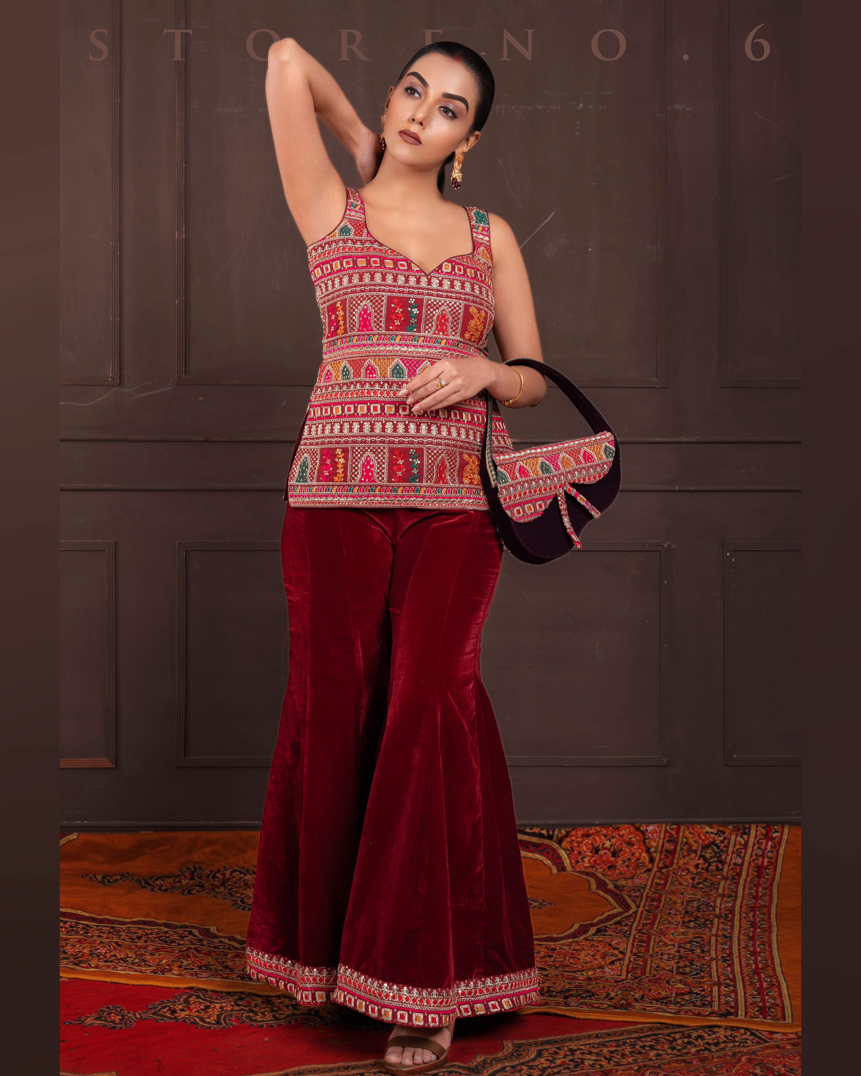 SANGRIA SWITCH KURTI AND SHARARA SET