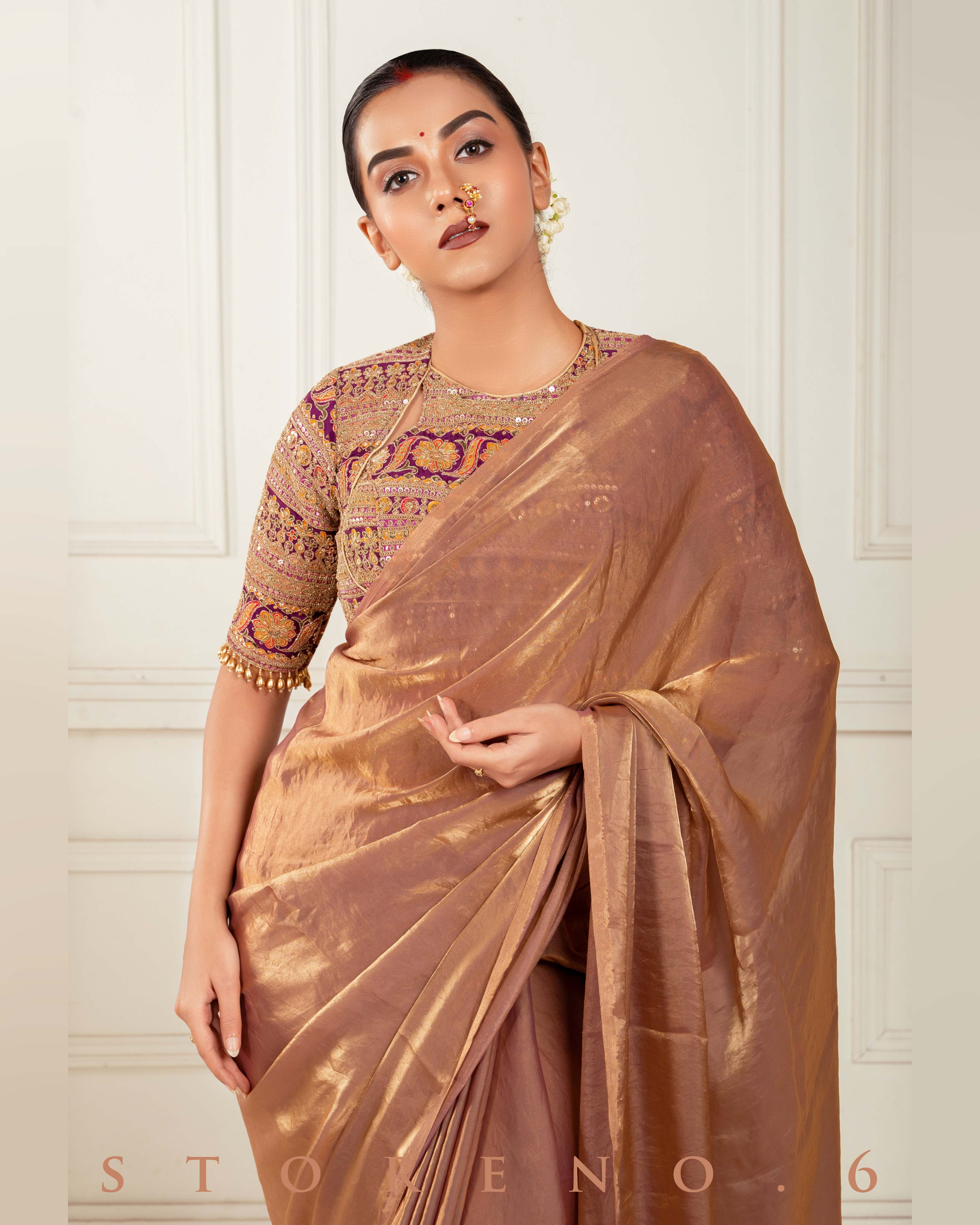 TWILIGHT TITAN SAREE WITH PLUM PARADISE CLASSIC BLOUSE