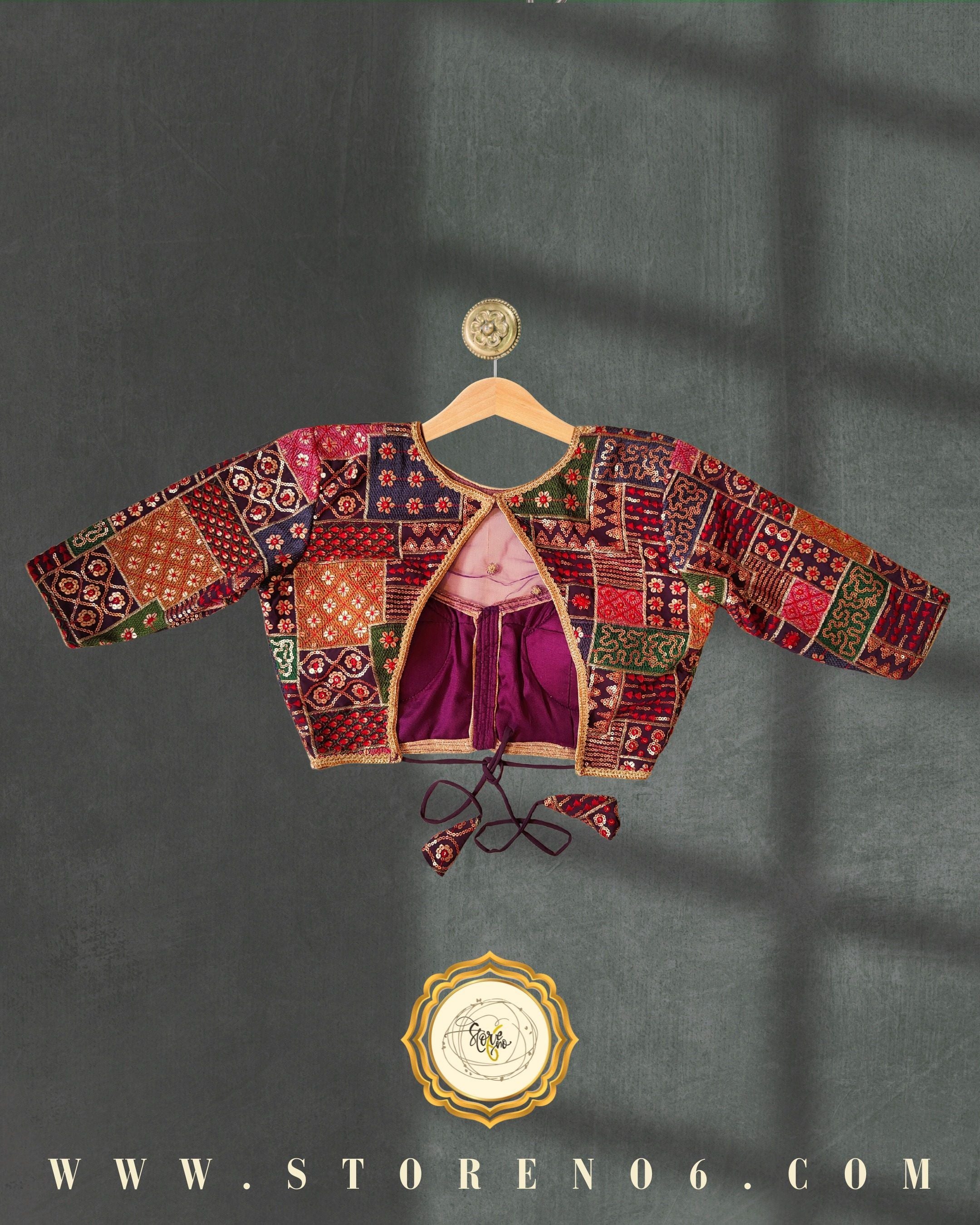 MULTICOLOR COLLAGE BLOUSE