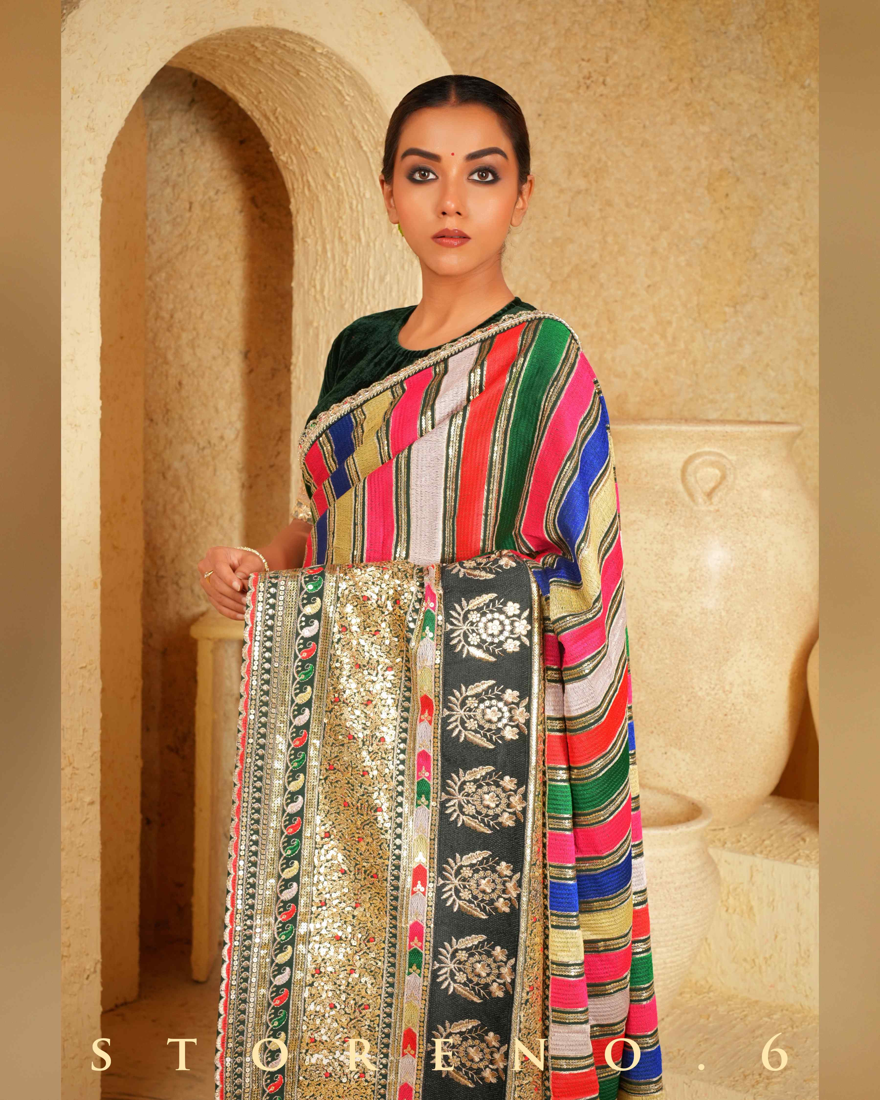 FANCY FOREST SAREE WITH REGAL RADIANCE BLOUSE