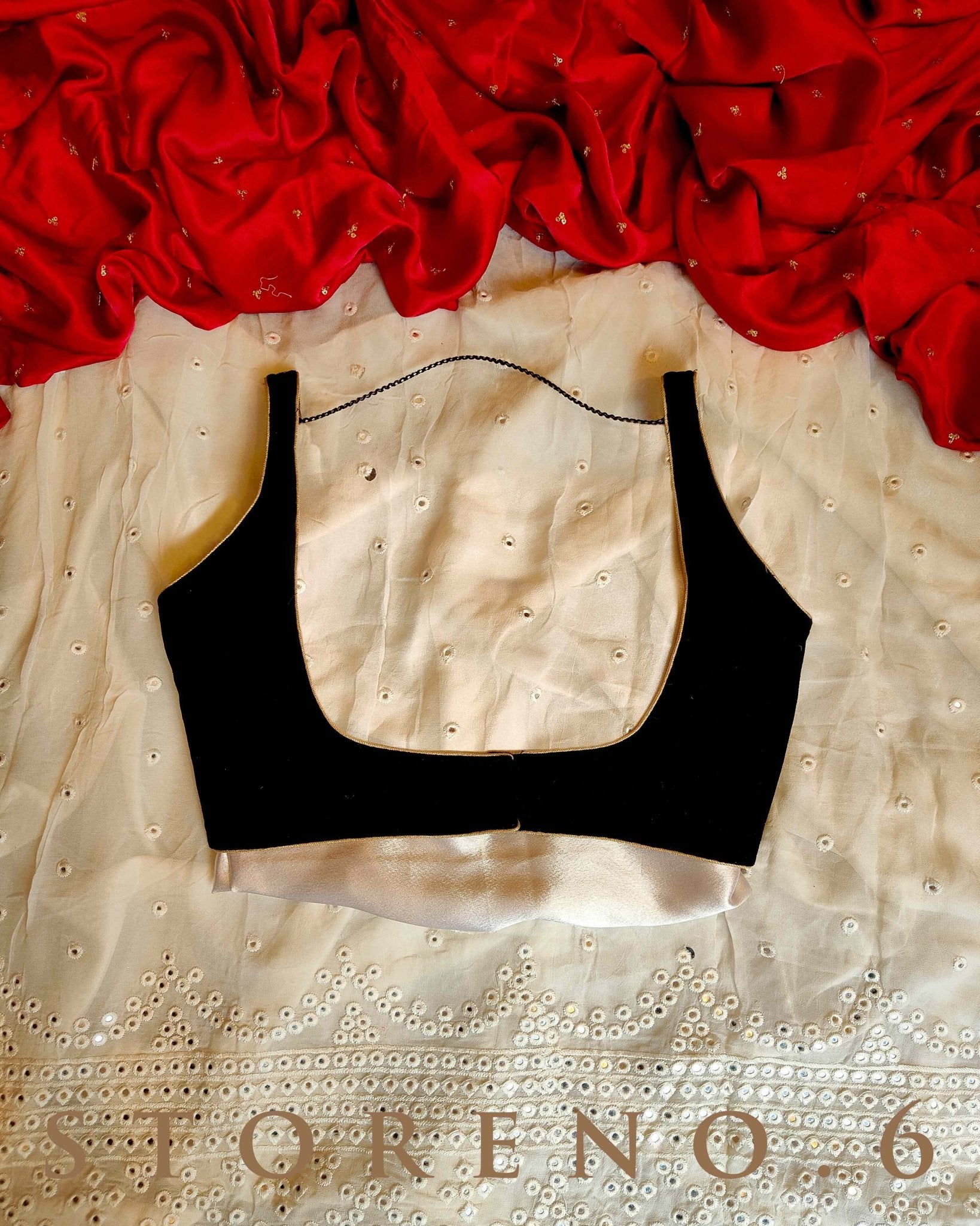 DARING BLACK VELVET BLOUSE