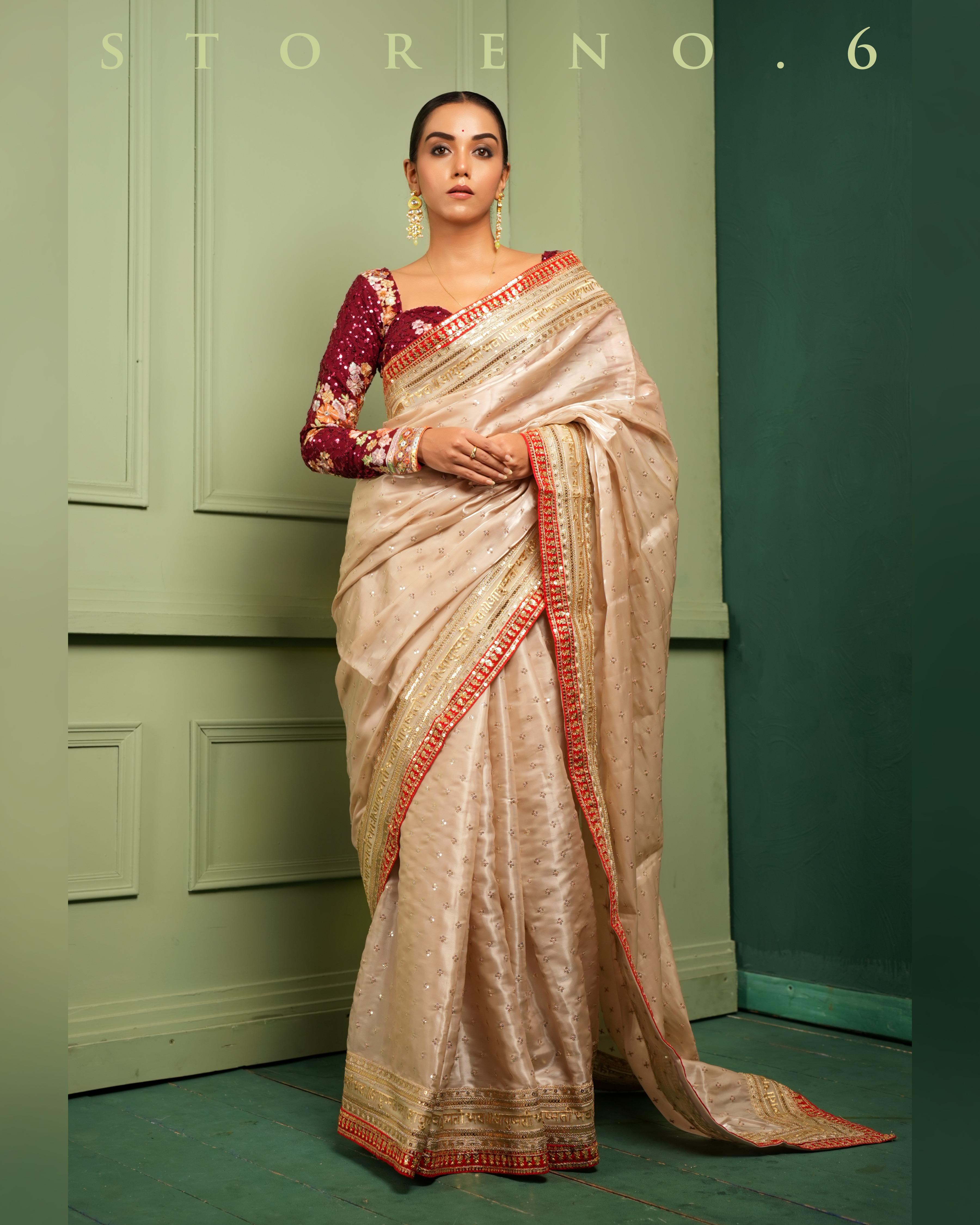 ROYAL SUBTLE QUEEN SAREE WITH RAAKT AFSOON CLASSIC CORSET BLOUSE
