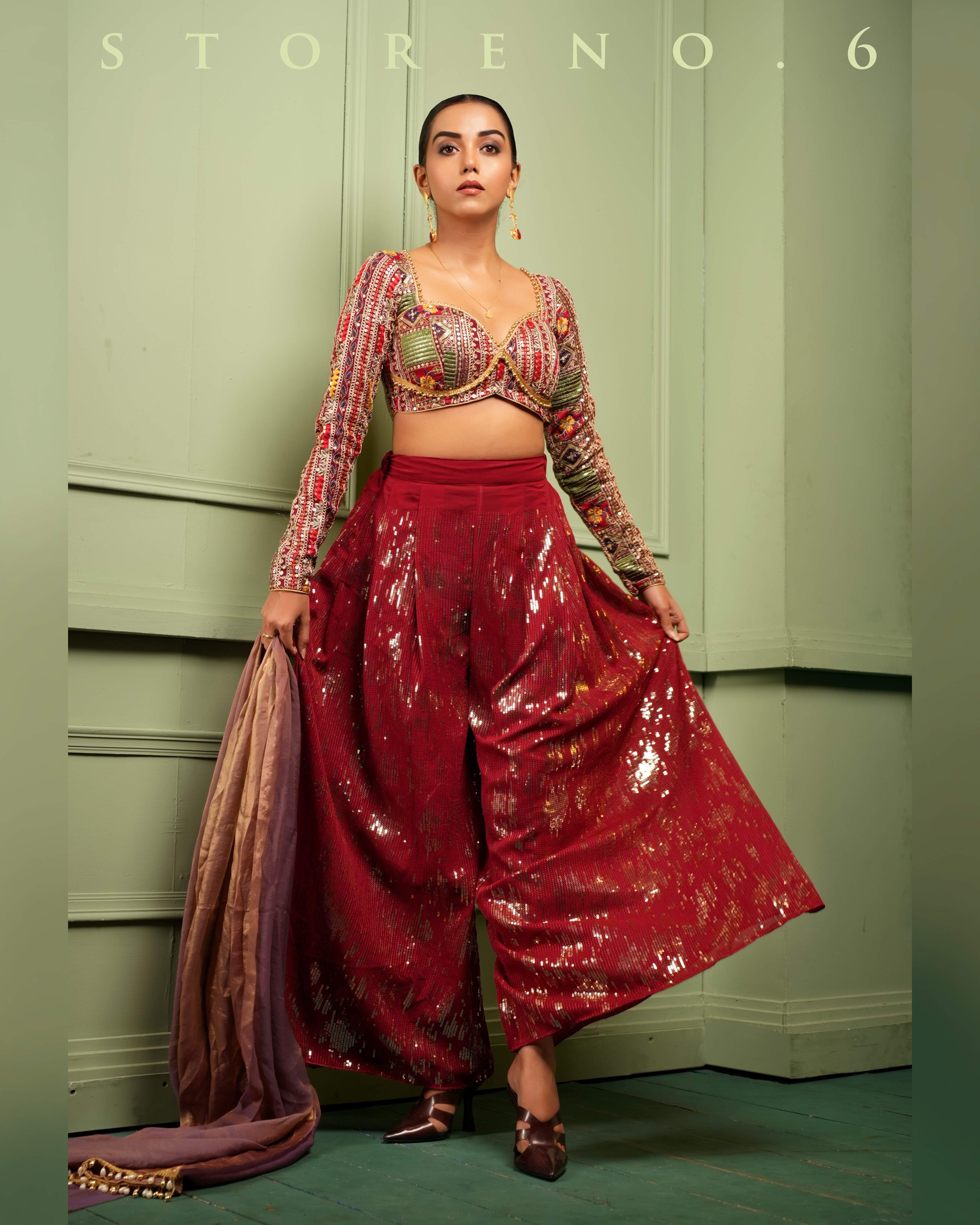 THE TWINKLING TRANQUIL PALAZZO AND BLOUSE SET