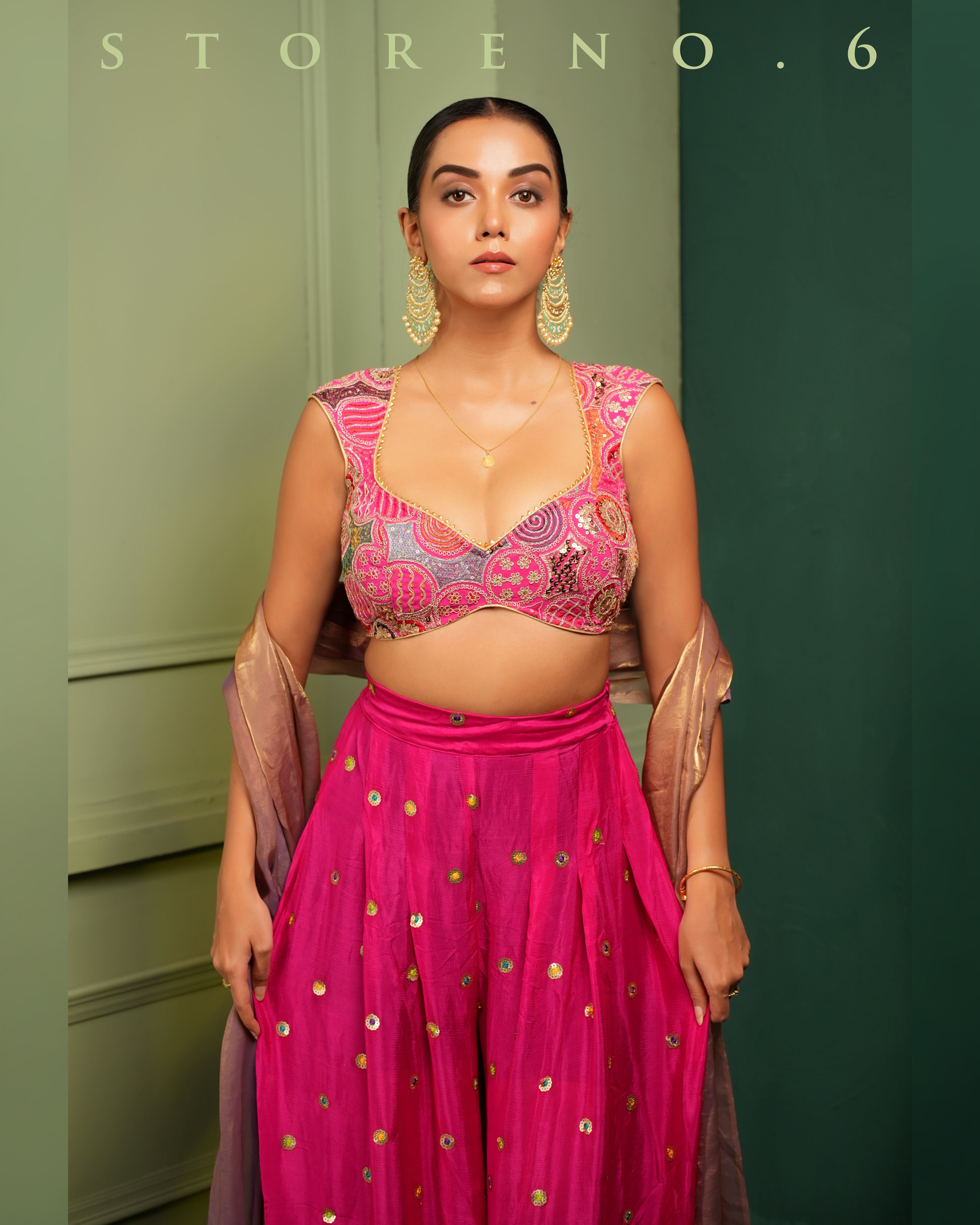 THE FANCY FLAIR PALAZZO AND BLOUSE SET