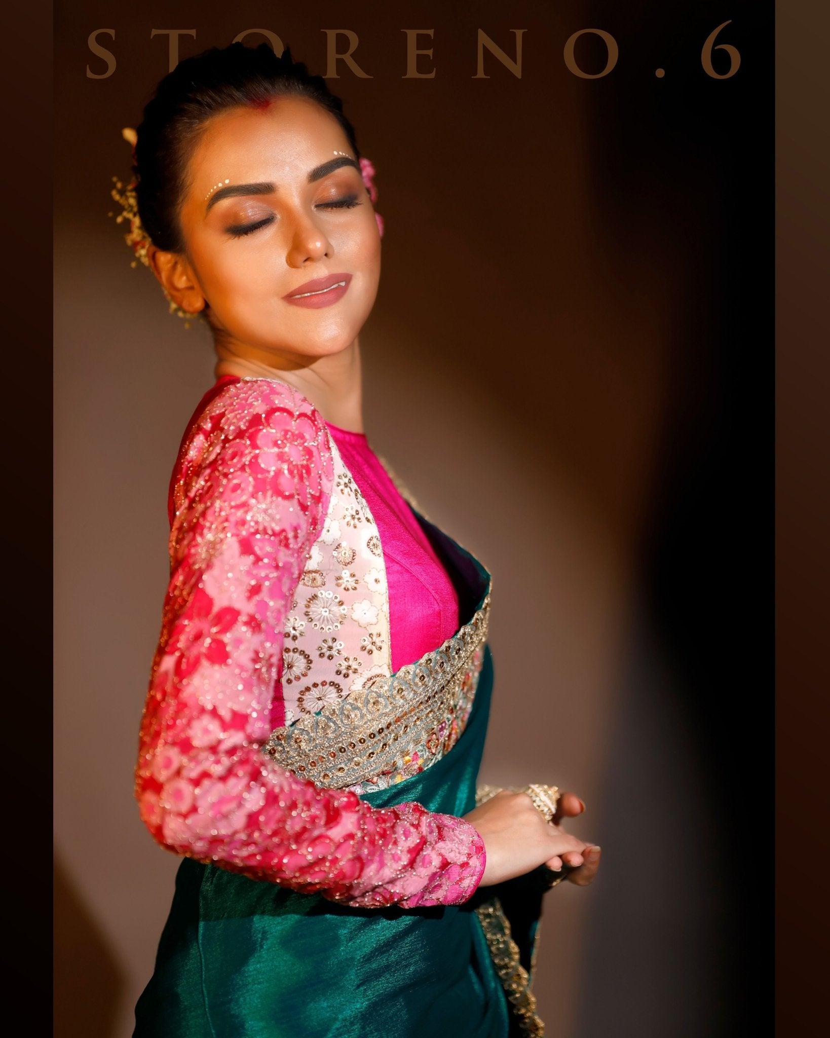 FLORID FUCHSIA CLASSIC FULL SLEEVE BLOUSE