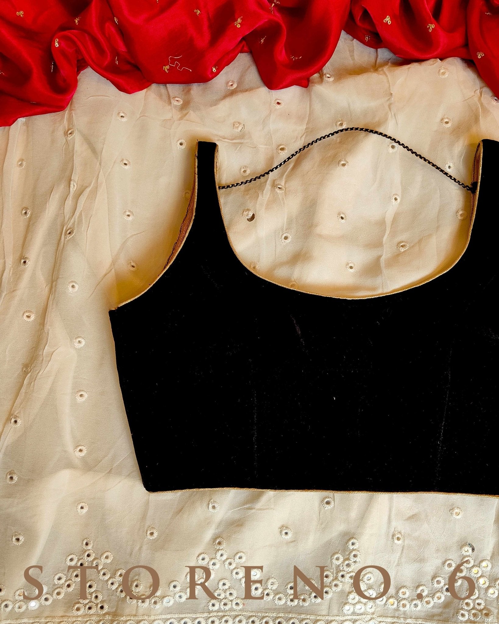 DARING BLACK VELVET BLOUSE