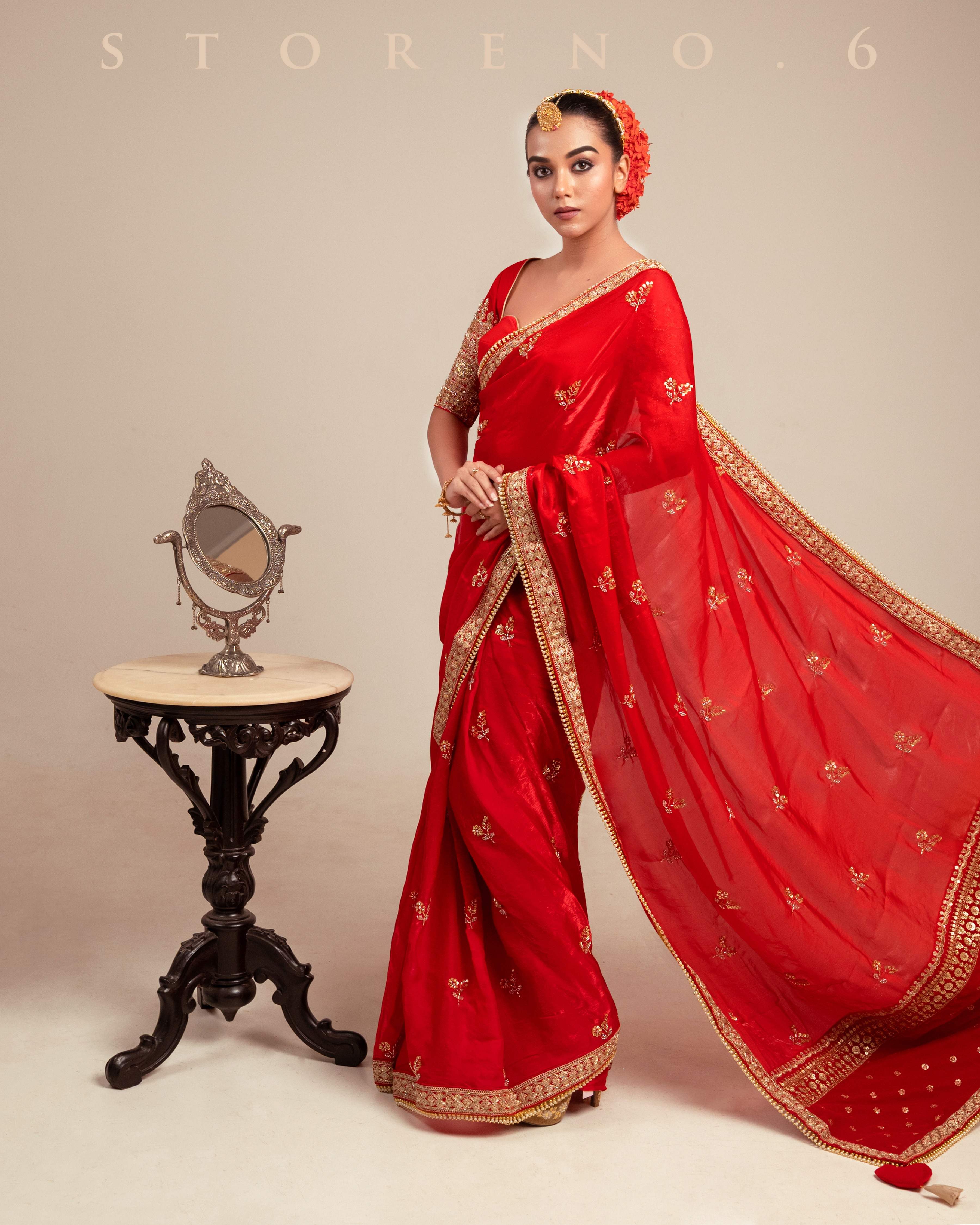 CRIMSON CAROUSAL SAREE