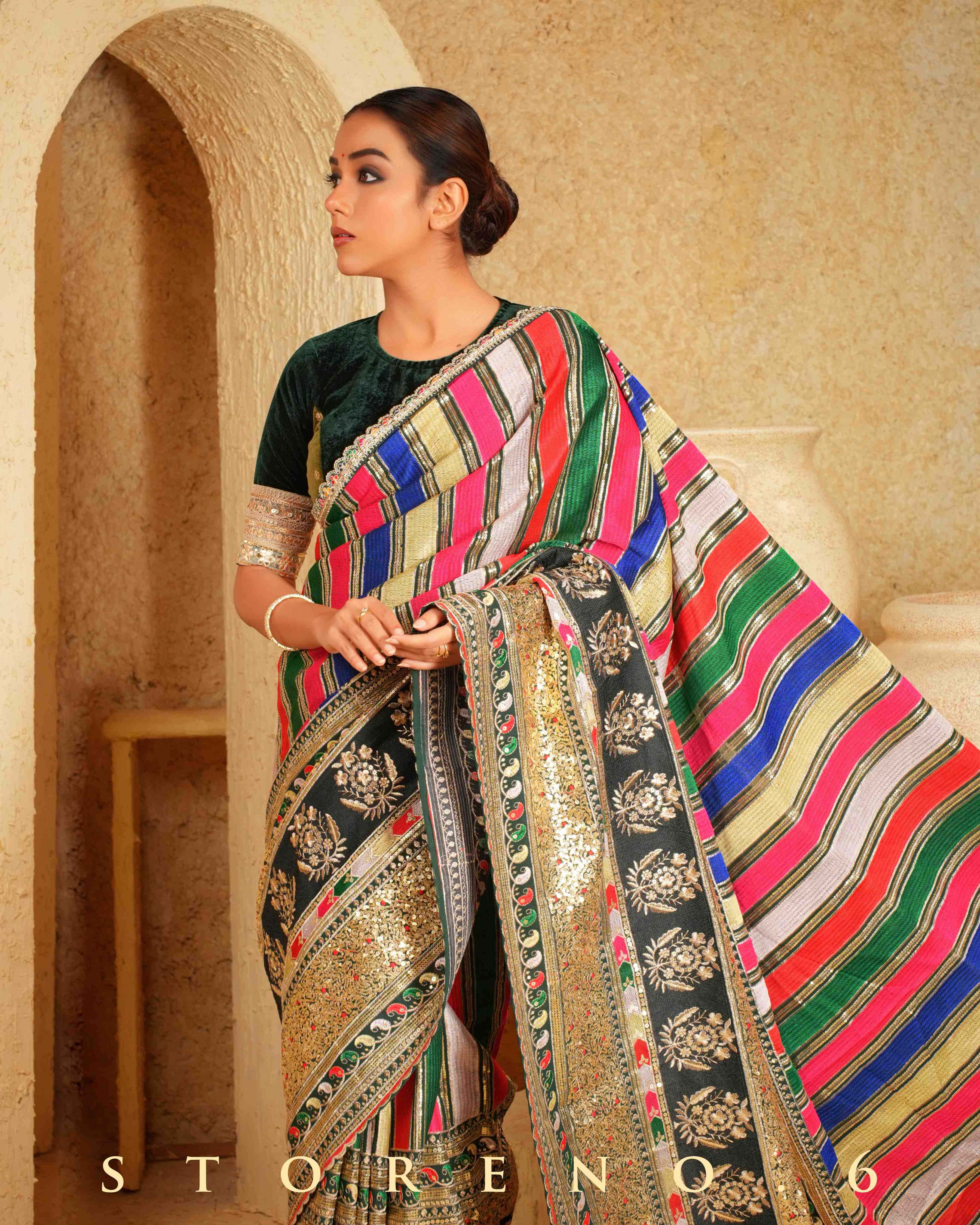 FANCY FOREST SAREE WITH REGAL RADIANCE BLOUSE