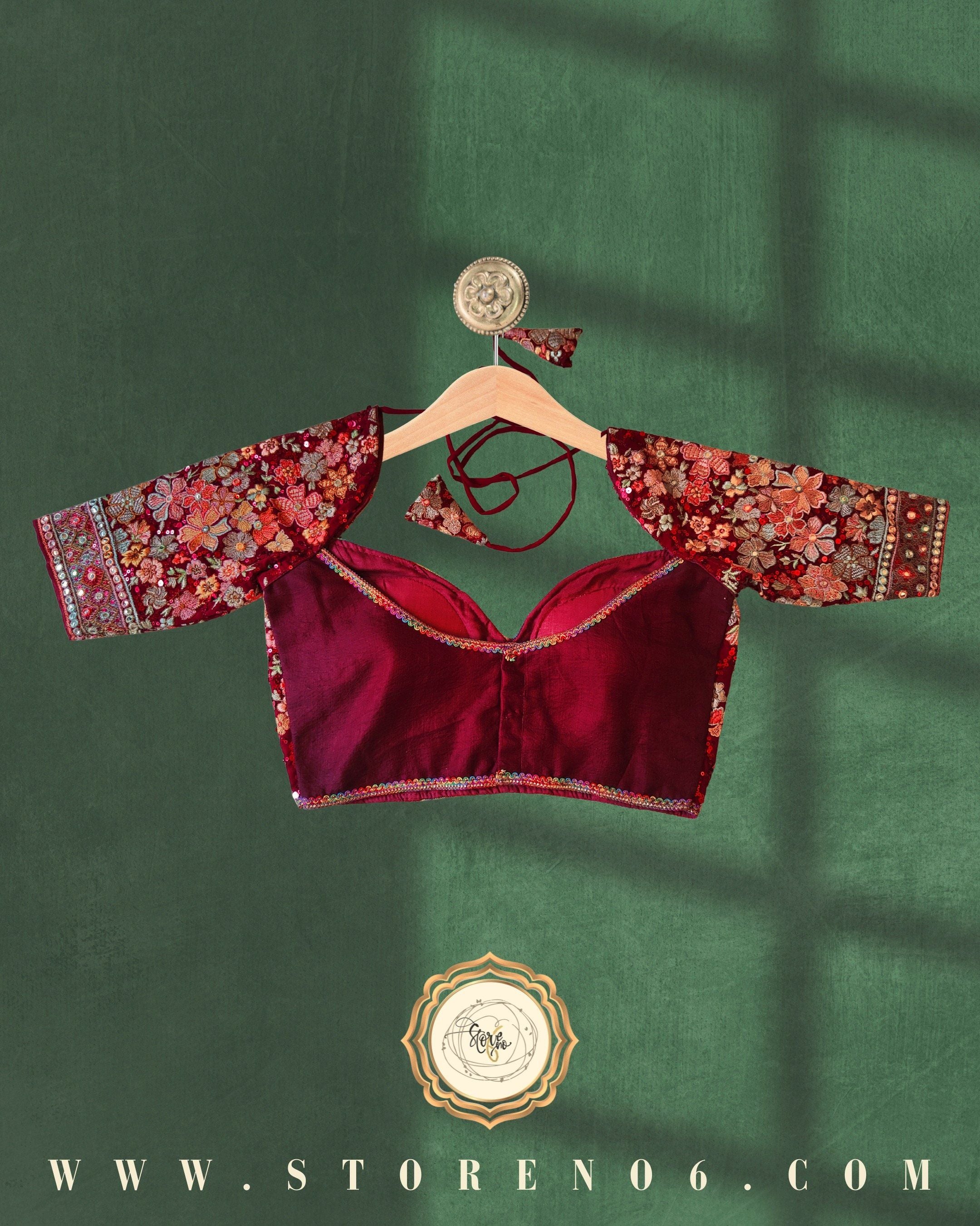 MAROON MULTICOLOR BLOUSE