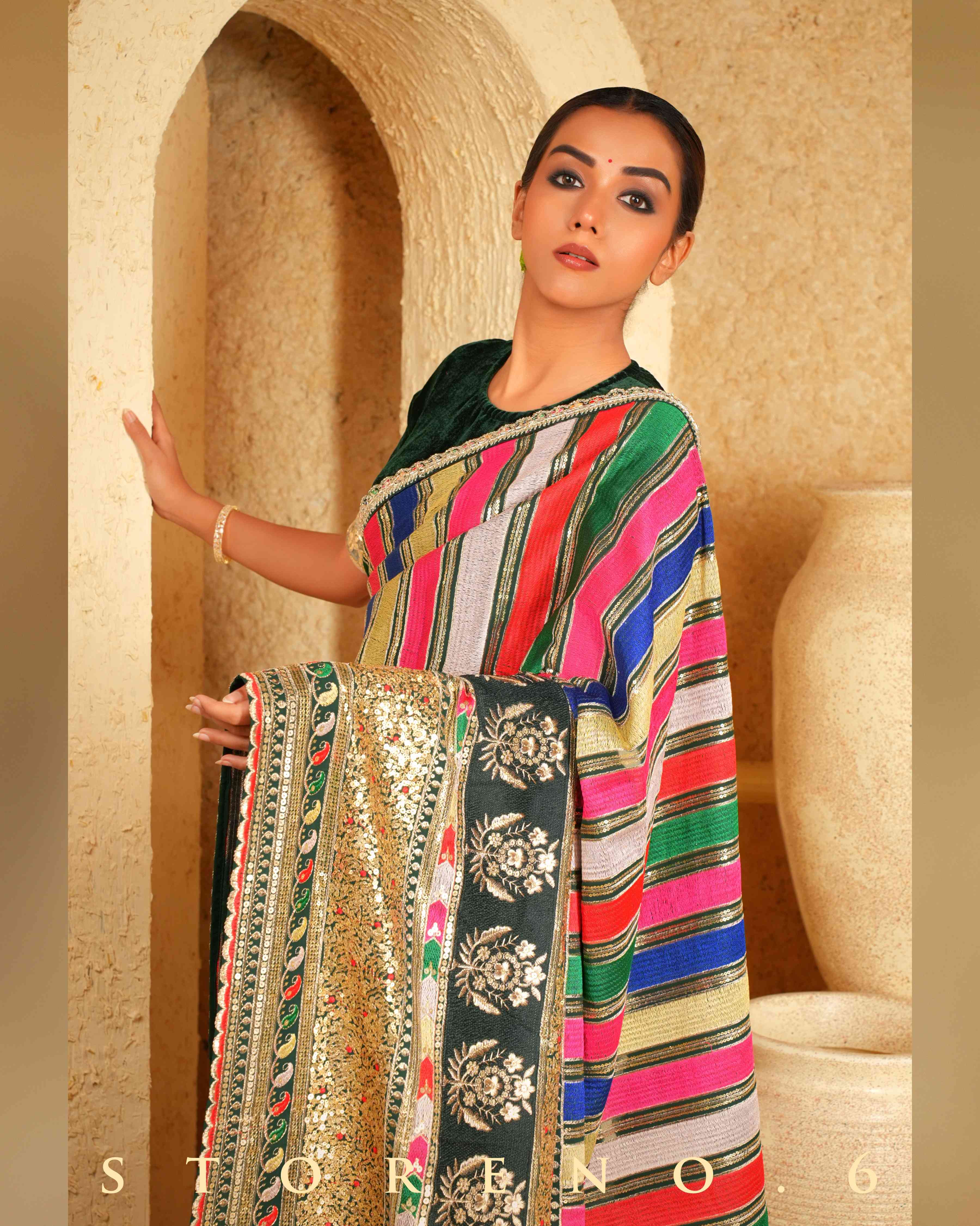 FANCY FOREST SAREE WITH REGAL RADIANCE BLOUSE