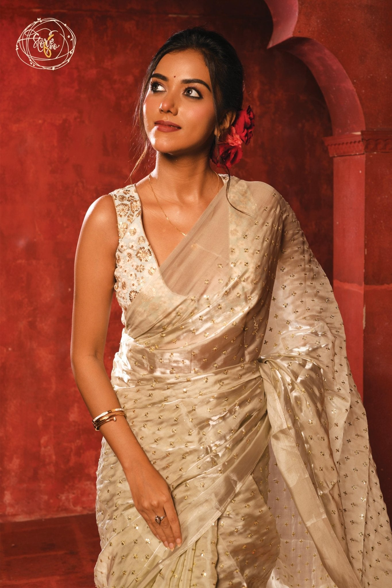 THE SUBTLE QUEEN SAREE AND BLOUSE SET