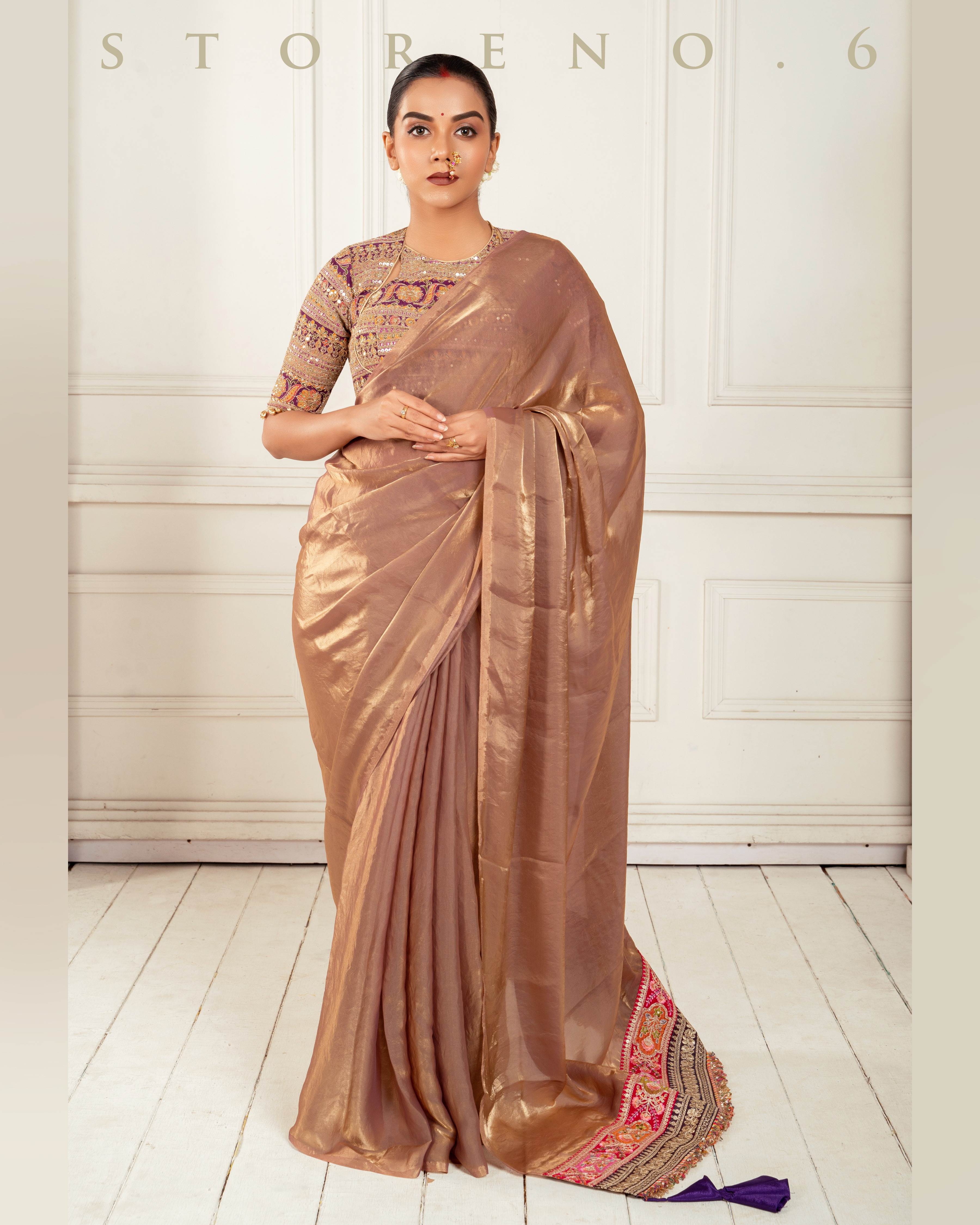 TWILIGHT TITAN SAREE WITH PLUM PARADISE CLASSIC BLOUSE